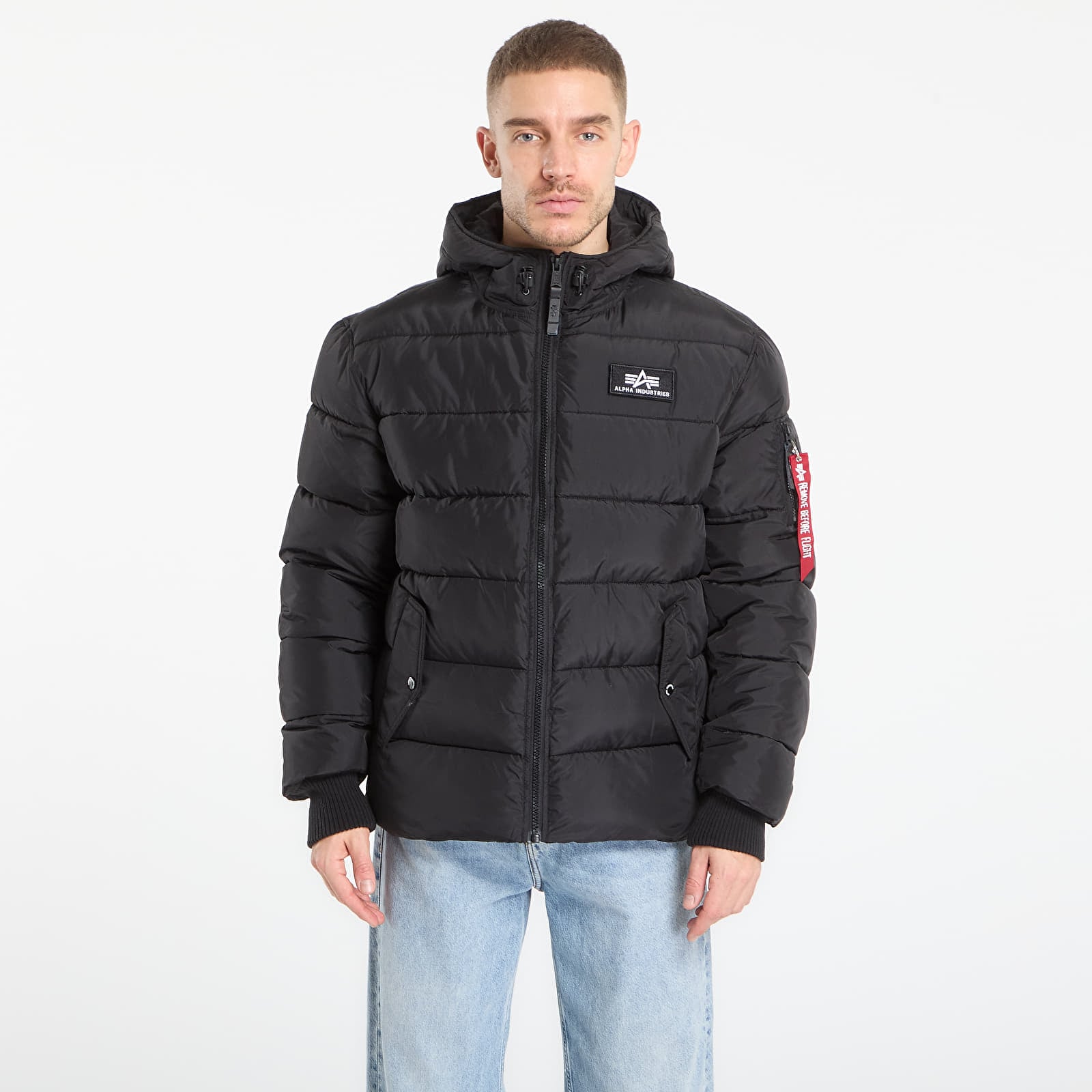 Jacken Alpha Industries Hooded Puffer Alpha FD Black