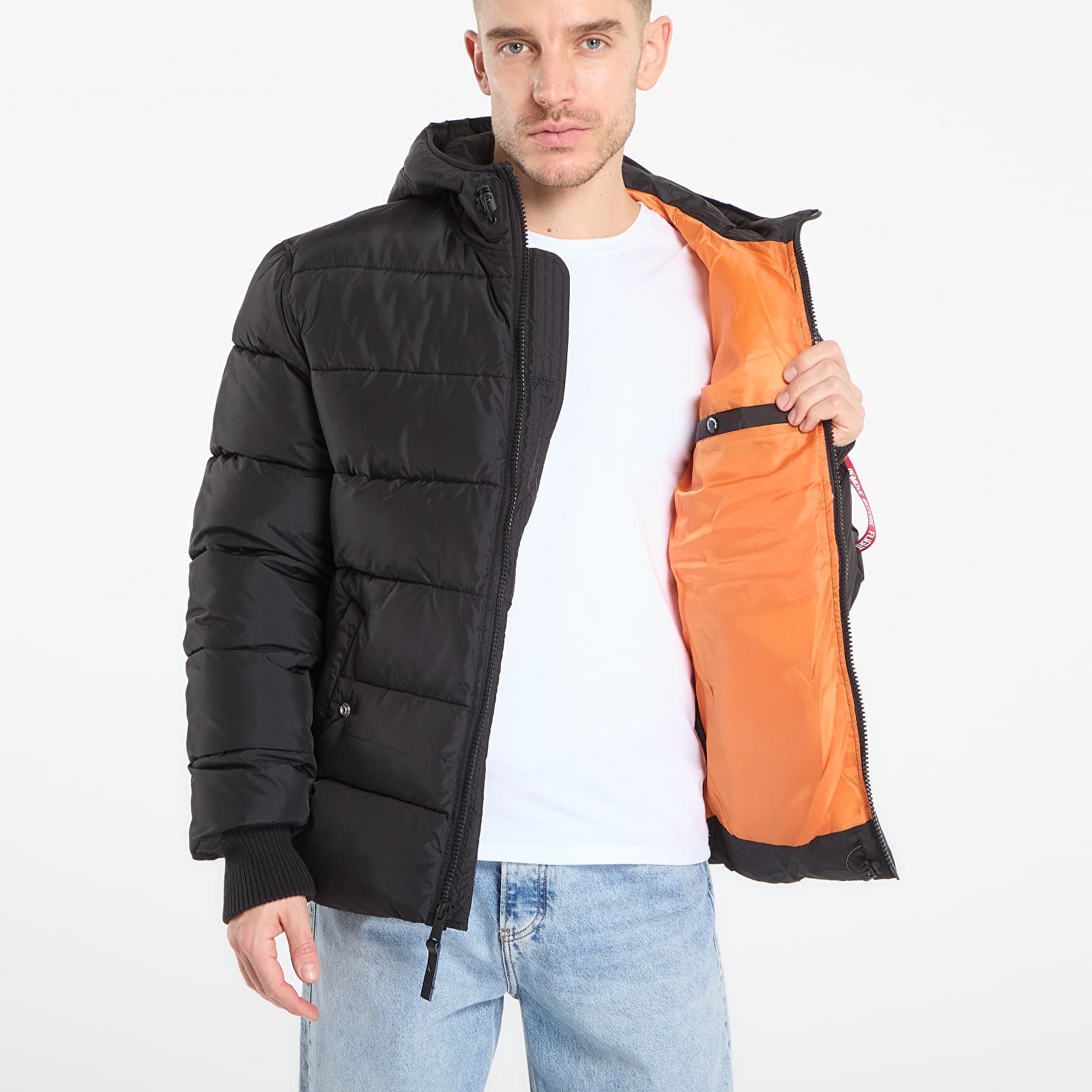 Jacken Alpha Industries Hooded Puffer Alpha FD Black