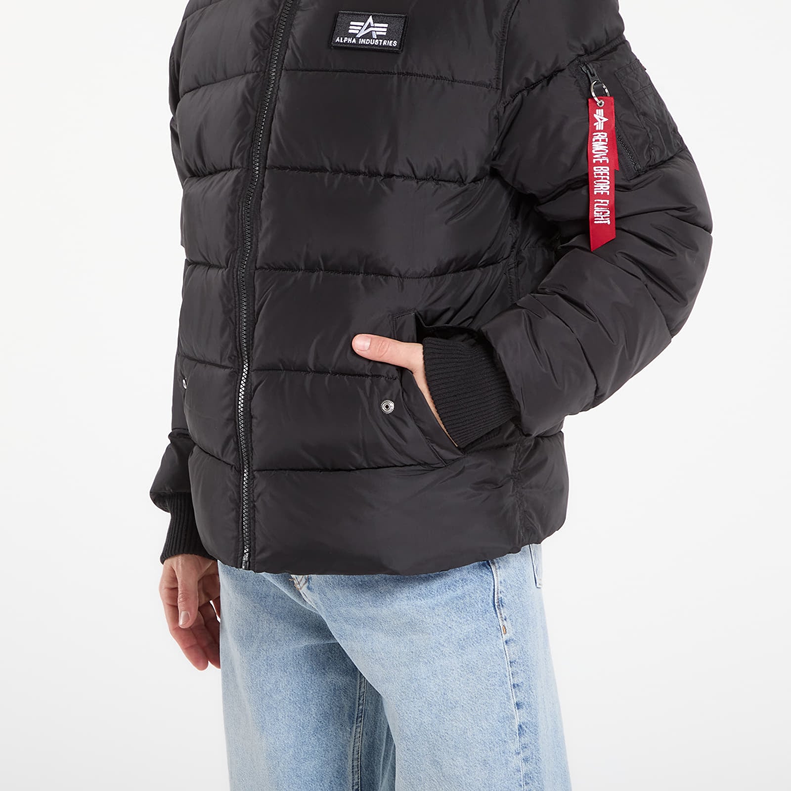 Jacken Alpha Industries Hooded Puffer Alpha FD Black