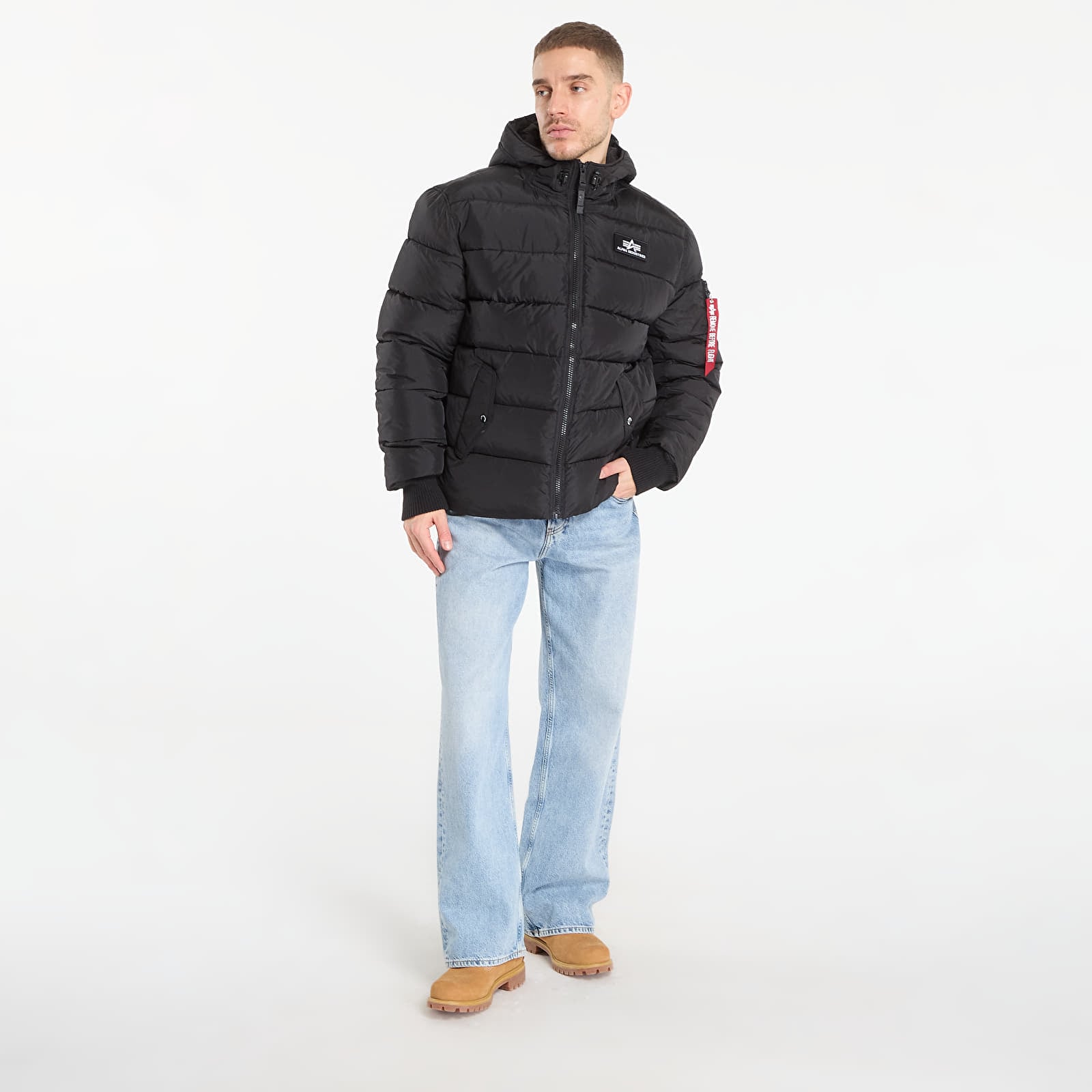 Jacken Alpha Industries Hooded Puffer Alpha FD Black