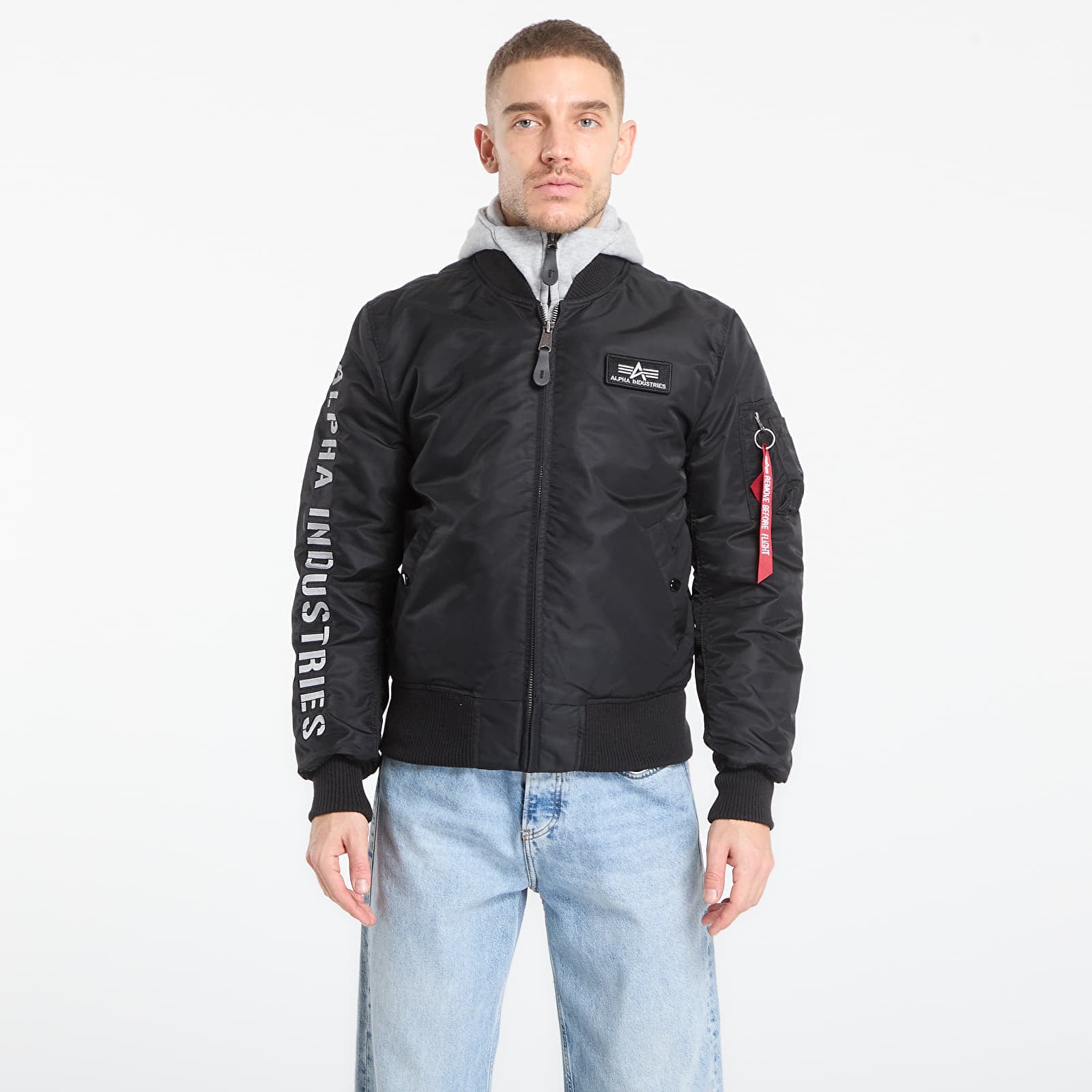 Jachetă Alpha Industries MA-1 D-Tec SE Black / Grey M