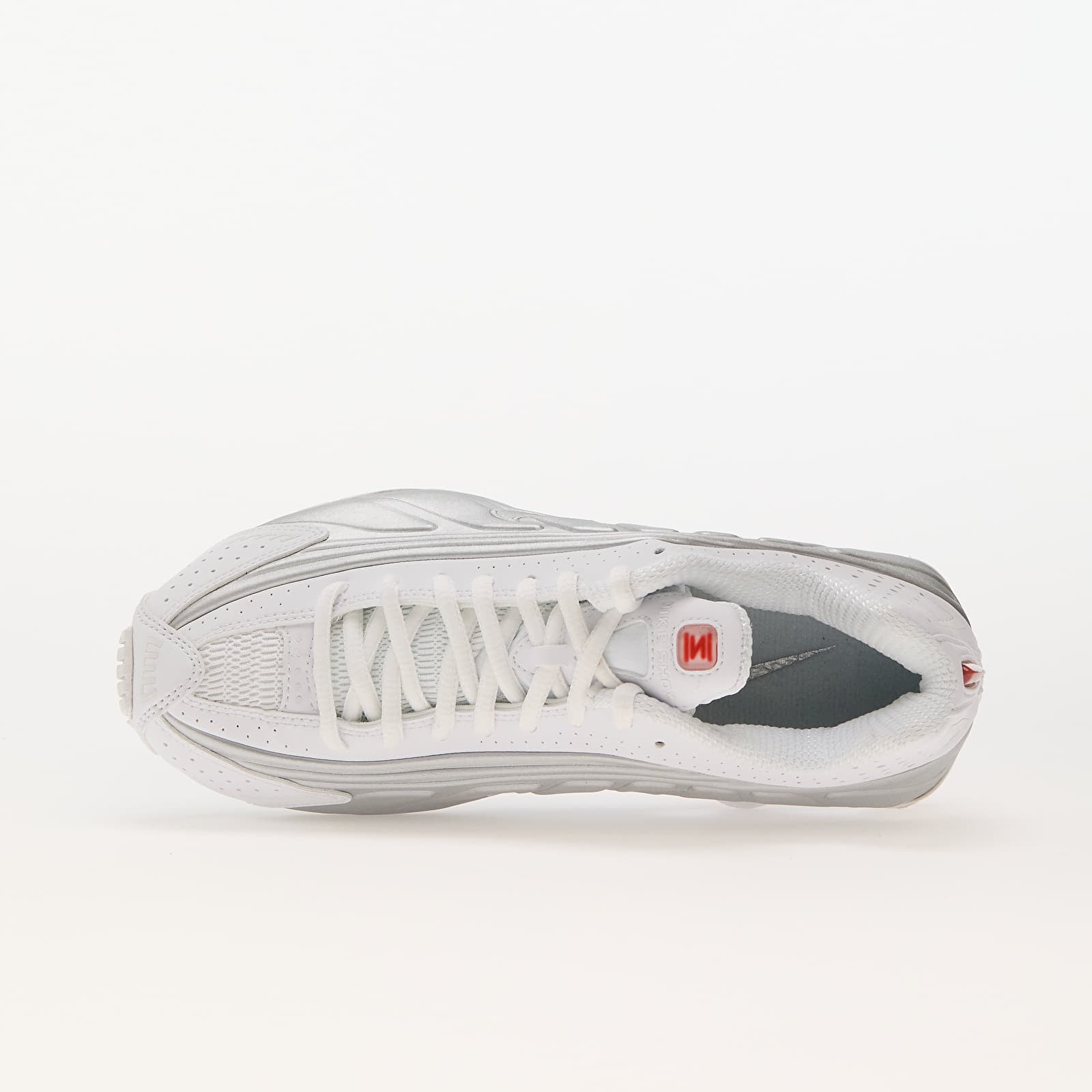 Sneakers og sko til kvinder Nike W Shox R4 White/ White-Metallic Silver-Max Orange