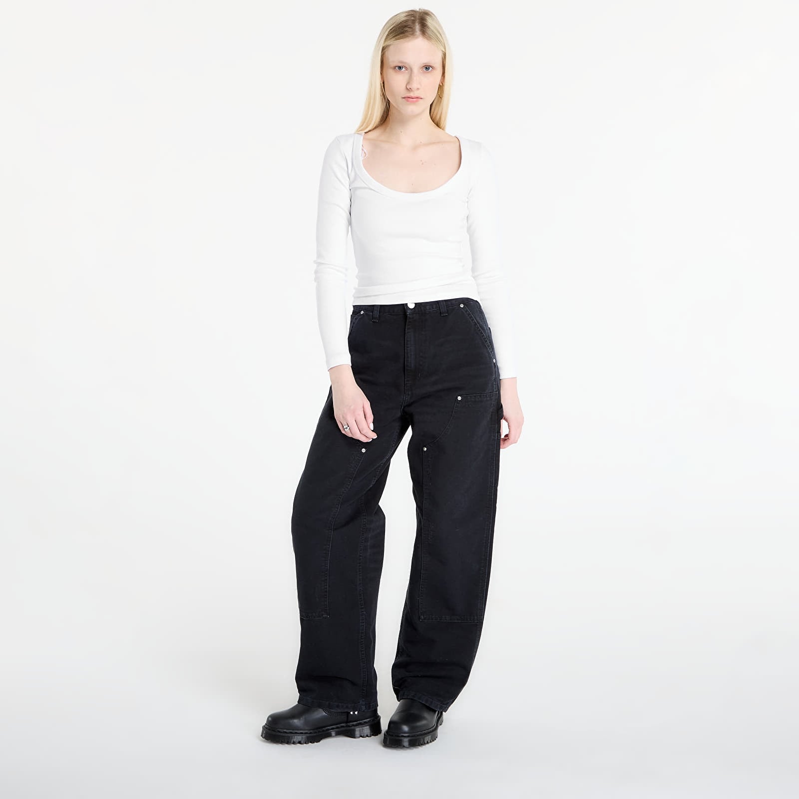 Ženske traperice Carhartt WIP W' Brandon Double Knee Pant Black