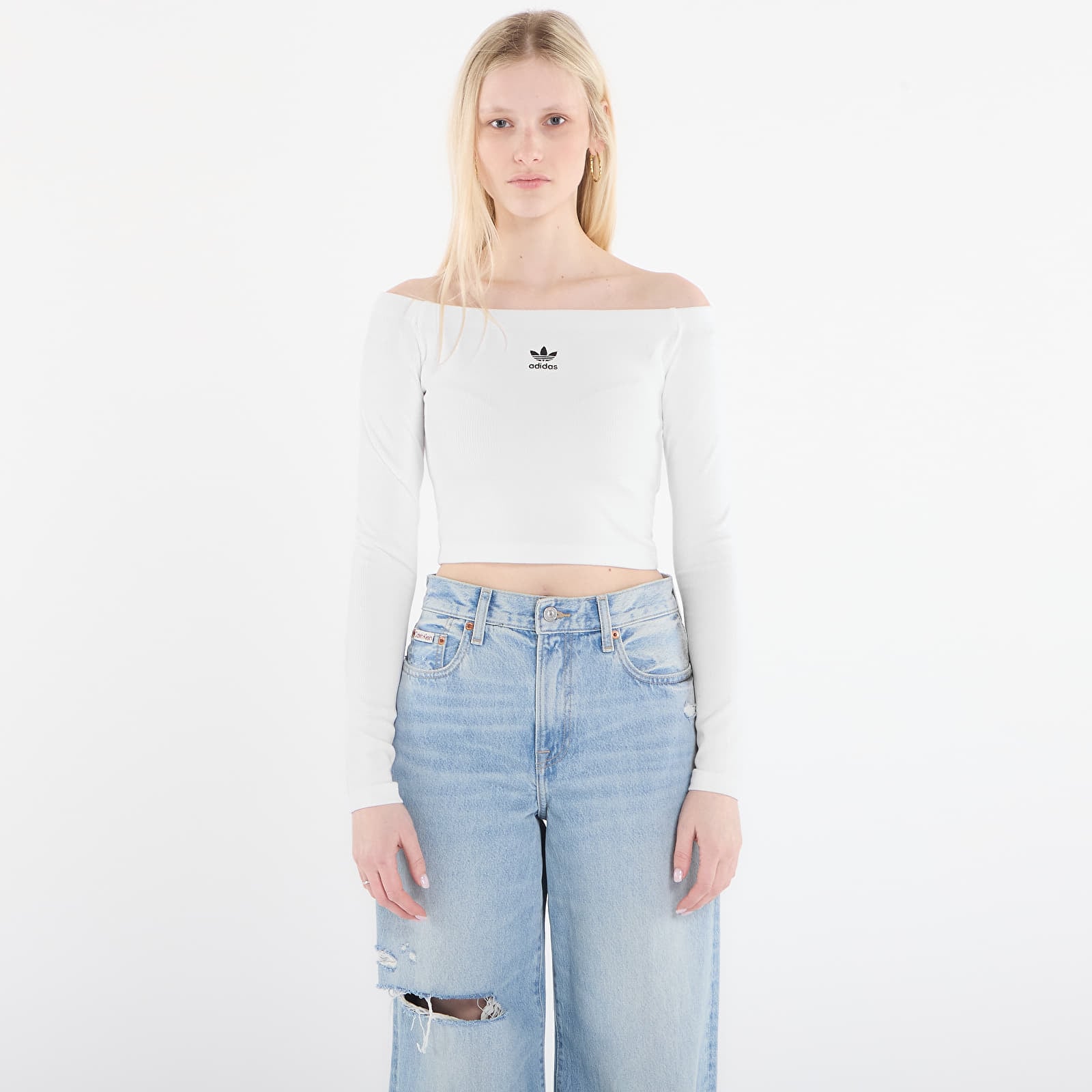 Dámská trička adidas Ess Rib Ls White