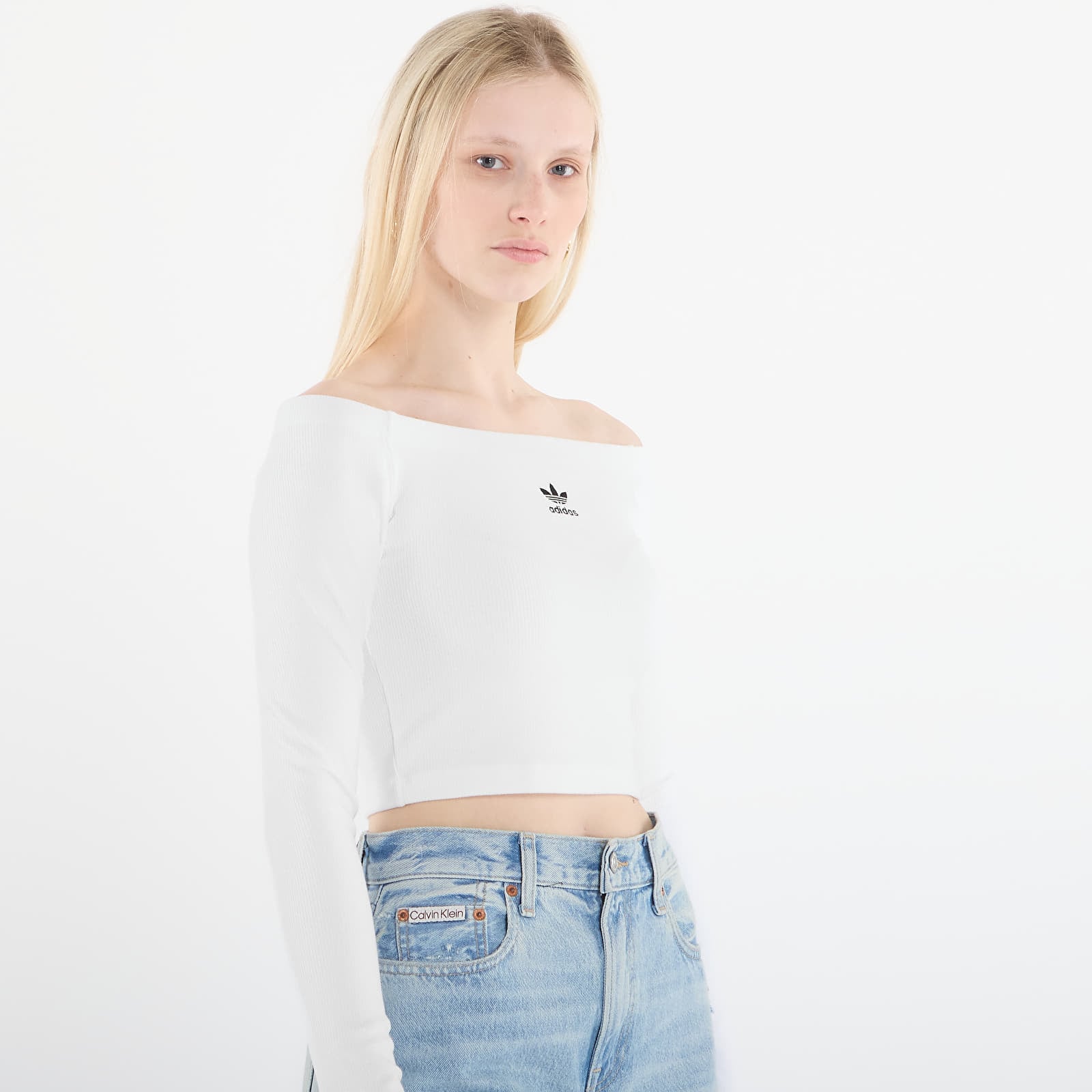 Dámská trička adidas Ess Rib Ls White
