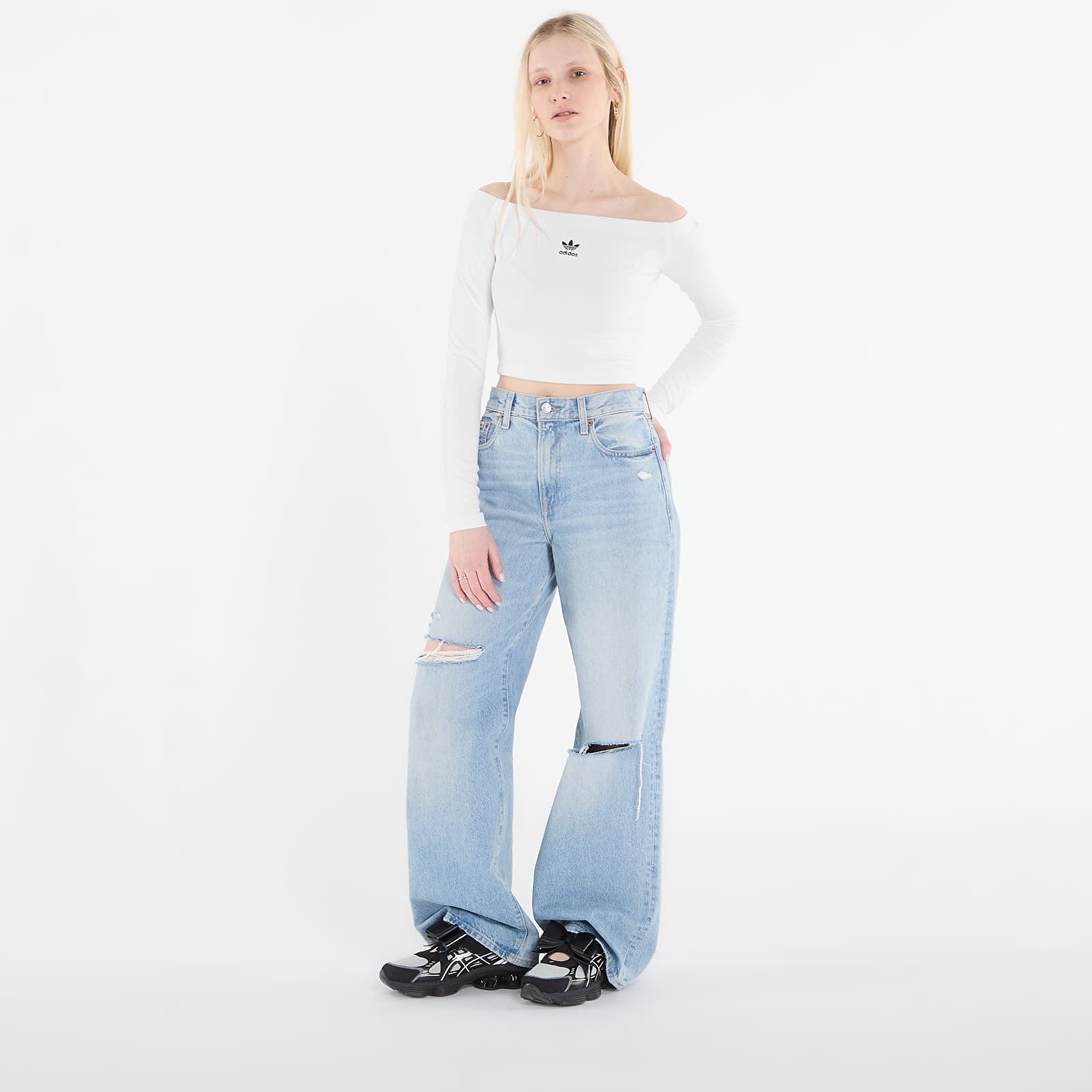 Dámská trička adidas Ess Rib Ls White