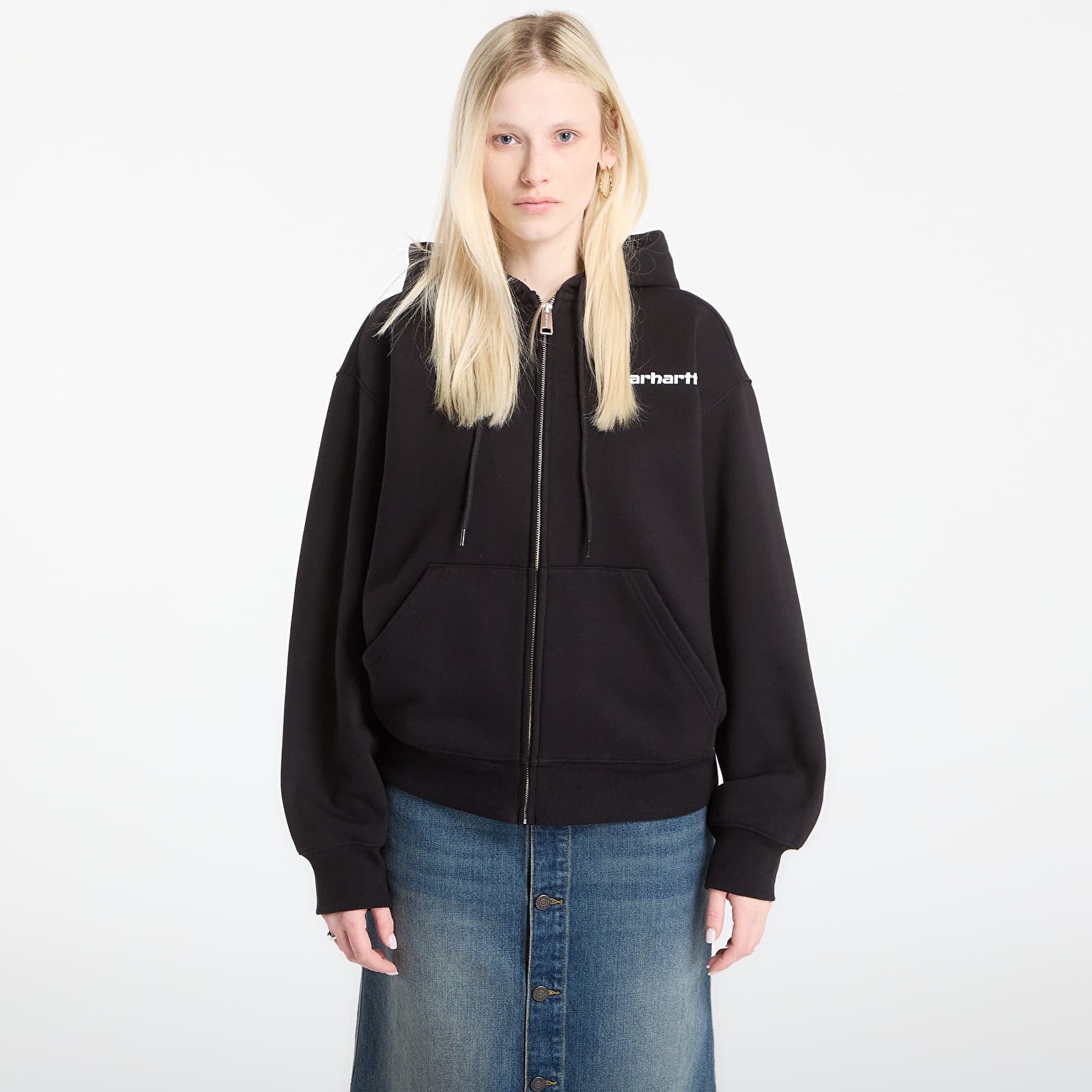 Dukserice Carhartt WIP Hooded Archive Lines Jacket UNISEX Black