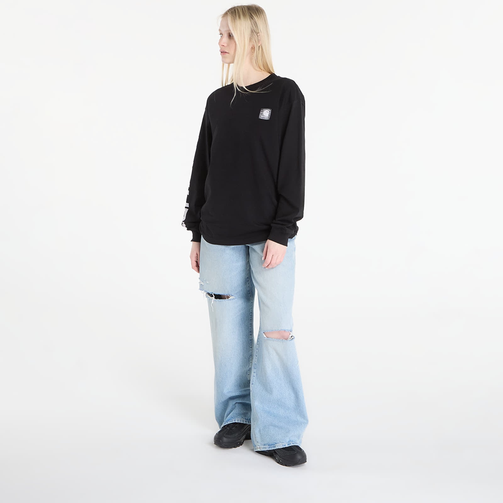 T-shirts Carhartt WIP L/S Archive Script T-Shirt UNISEX Black