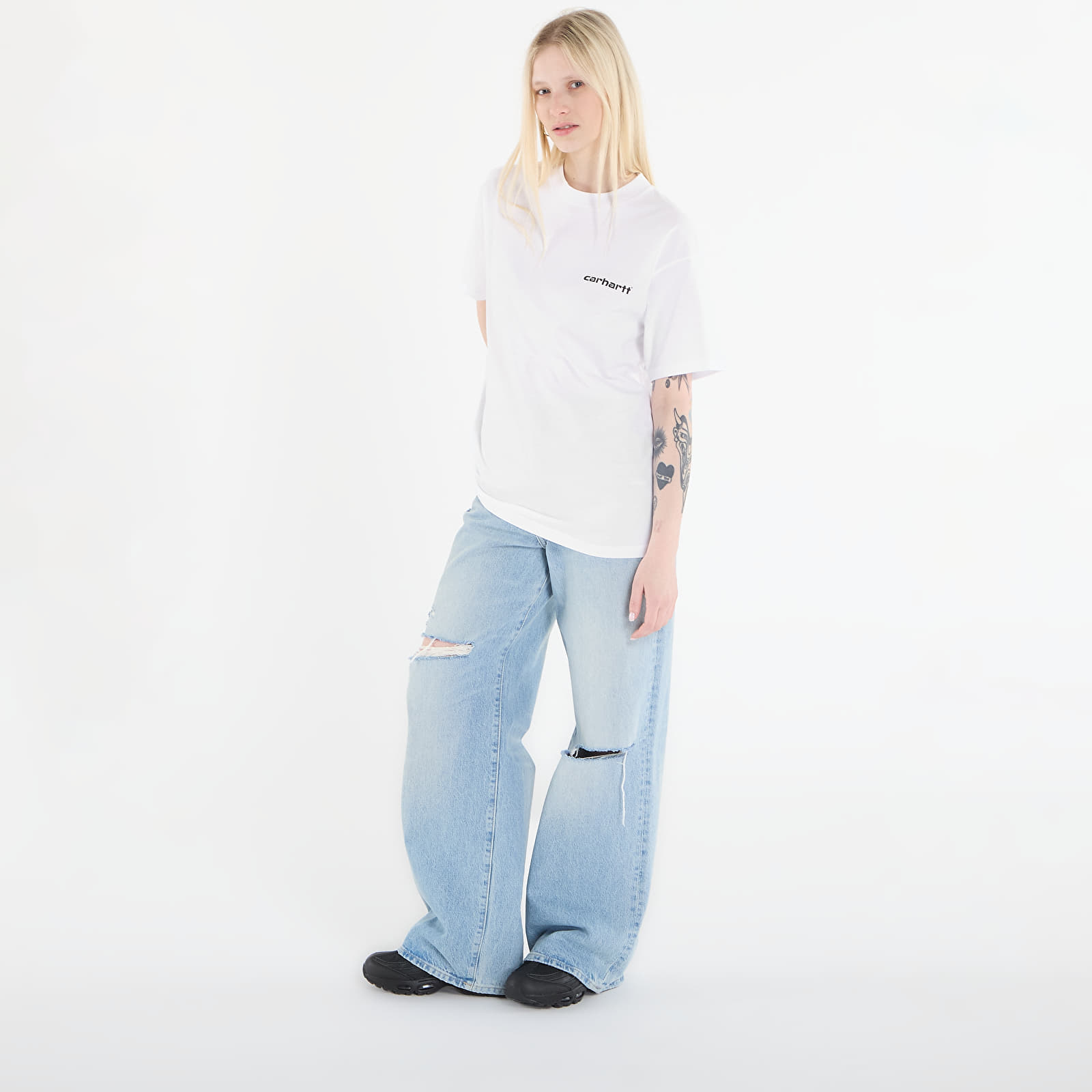 Pánske tričká Carhartt WIP S/S Archive Lines T-Shirt UNISEX White