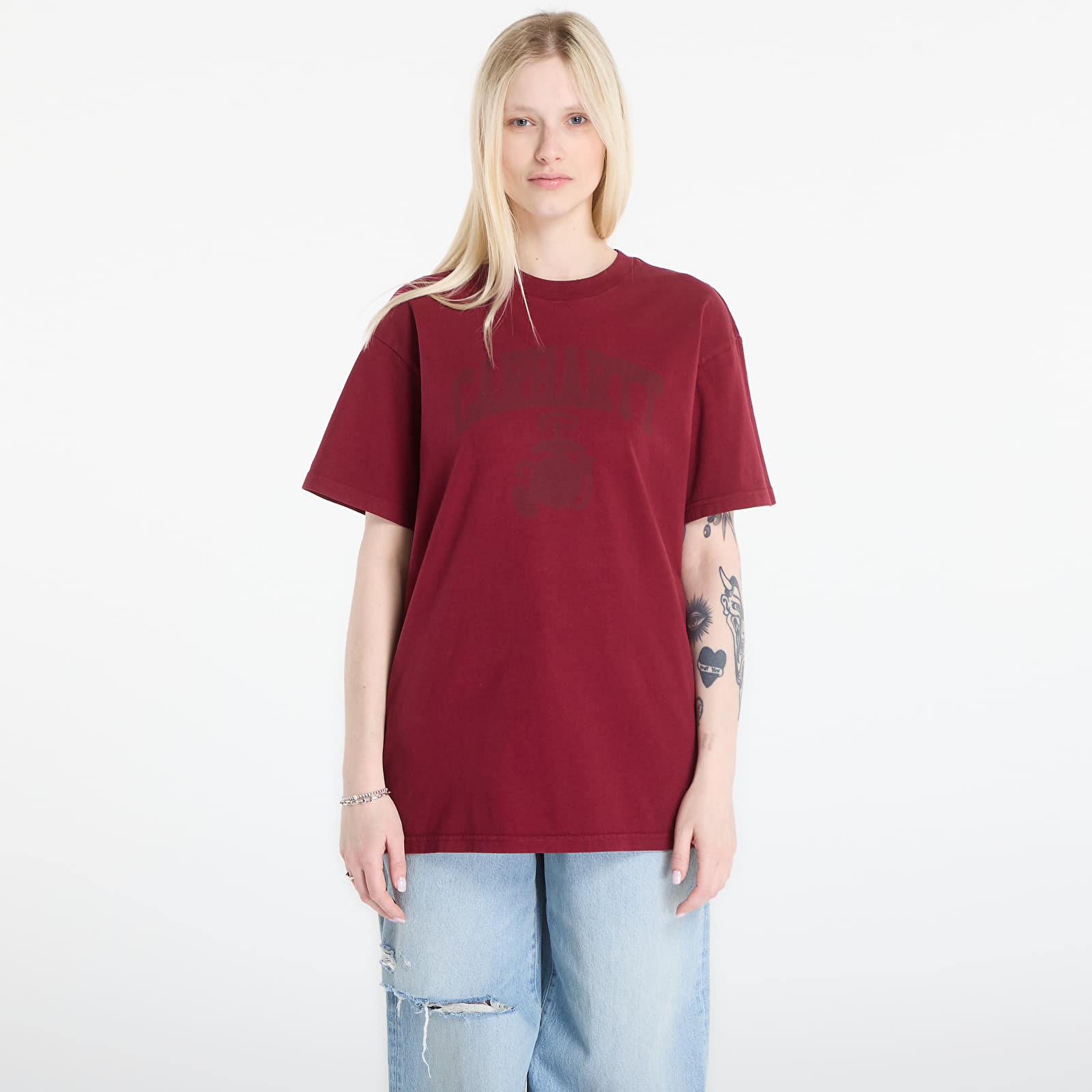 Men's T-shirts Carhartt WIP S/S Faded Pond Corps T-Shirt UNISEX Marsala