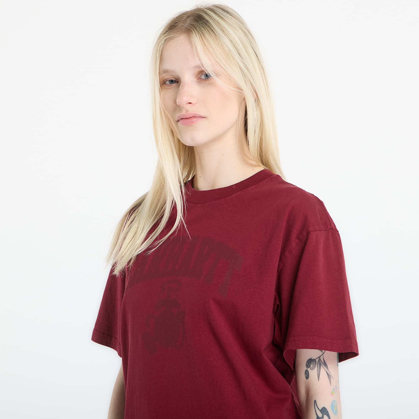 Men's T-shirts Carhartt WIP S/S Faded Pond Corps T-Shirt UNISEX Marsala