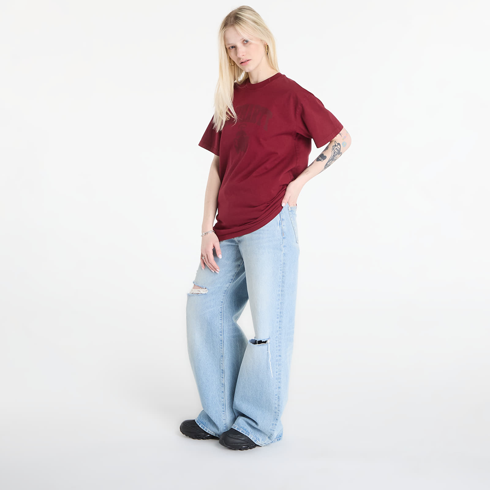 Men's T-shirts Carhartt WIP S/S Faded Pond Corps T-Shirt UNISEX Marsala