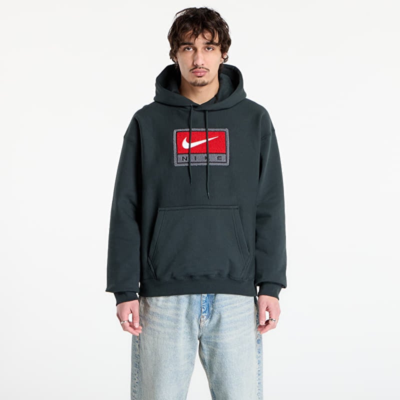 Суитшърт Nike Solo Swoosh Men's Fleece Pullover Hoodie Black Spruce/ White