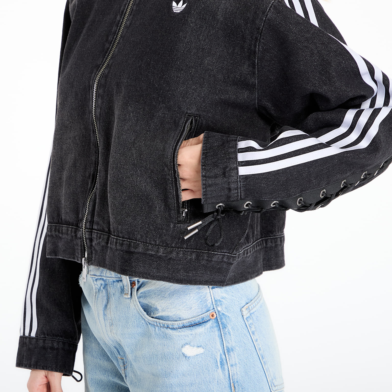 Dámské bundy adidas Denim Fb Jacket Black