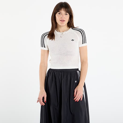 Sveter adidas Crochet Tee Off White