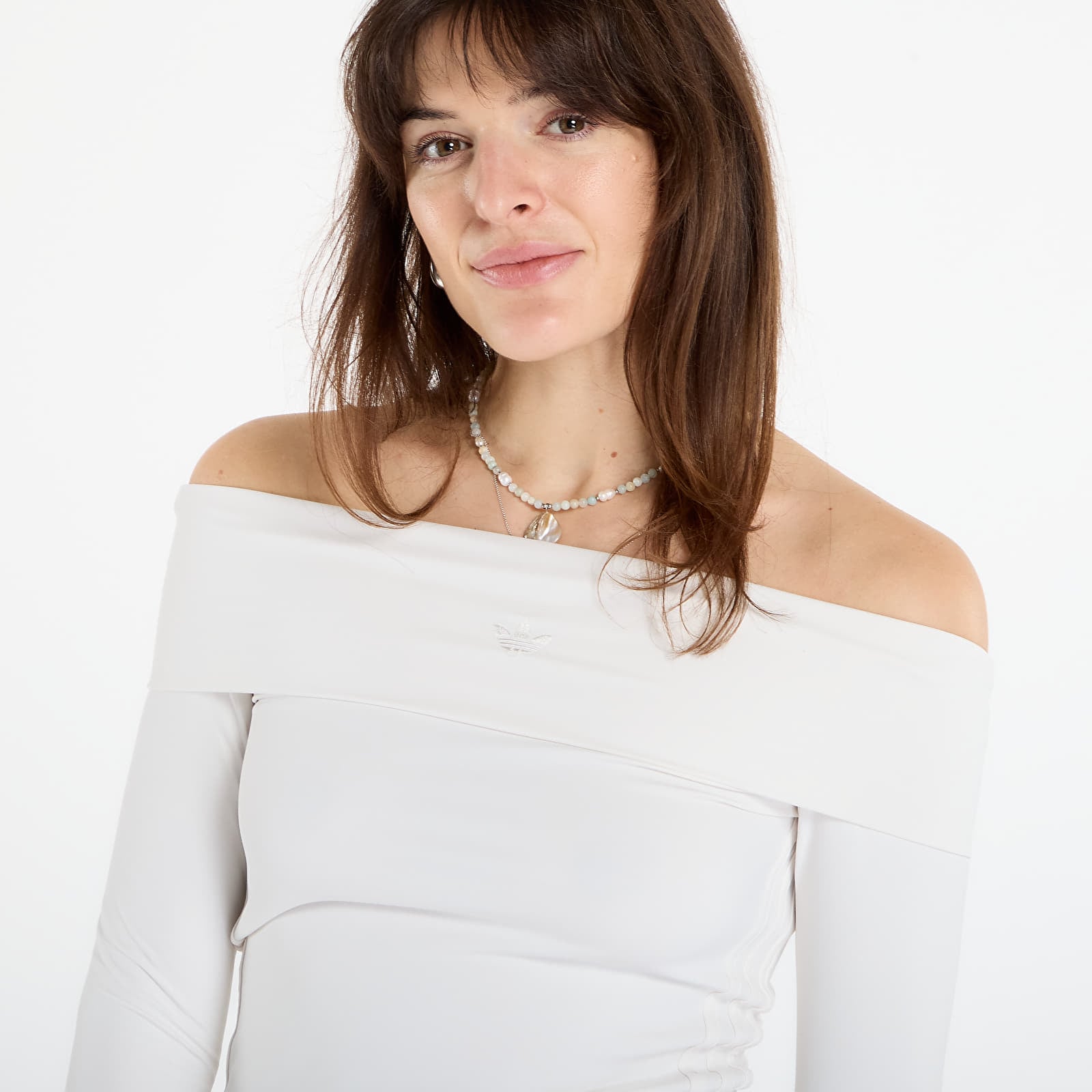 Dámske topy adidas Off-shoulder Long-Sleeve Top Cloud White