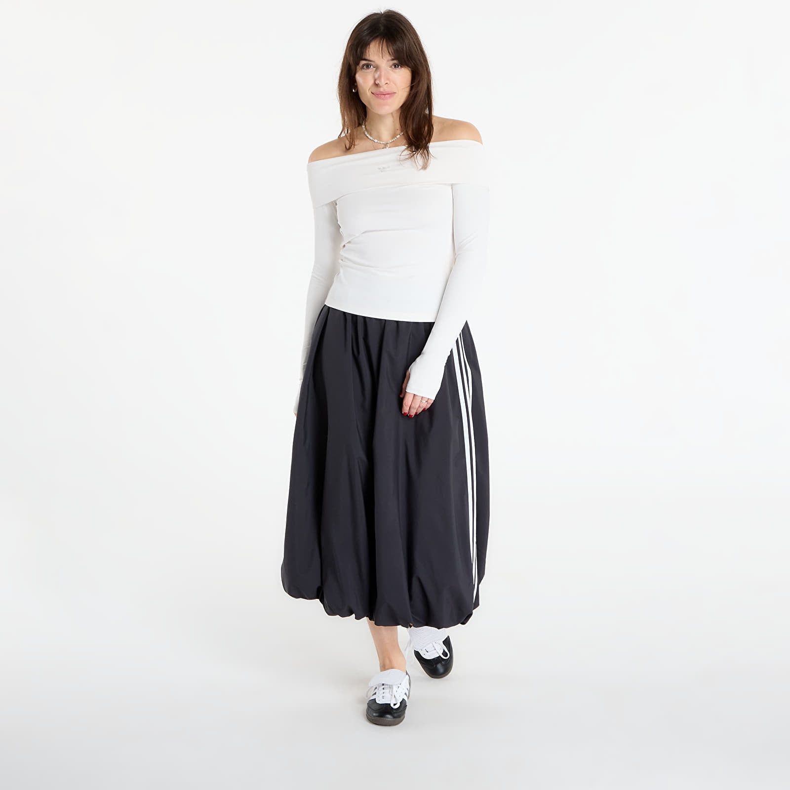 Dámske topy adidas Off-shoulder Long-Sleeve Top Cloud White