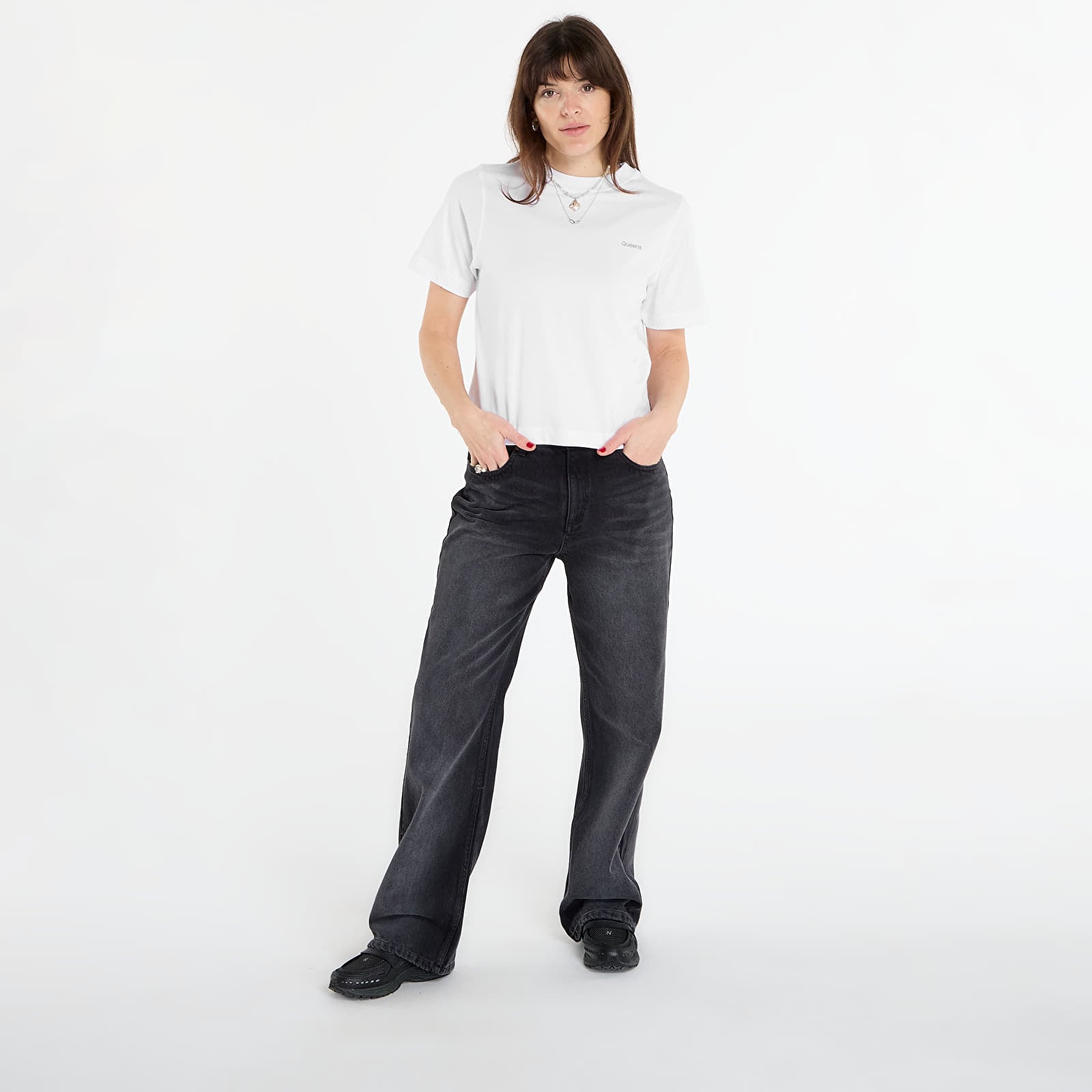 T-shirts Queens Women's Essential T-Shirt With Contrast Print 3-Pack White/ White/ White