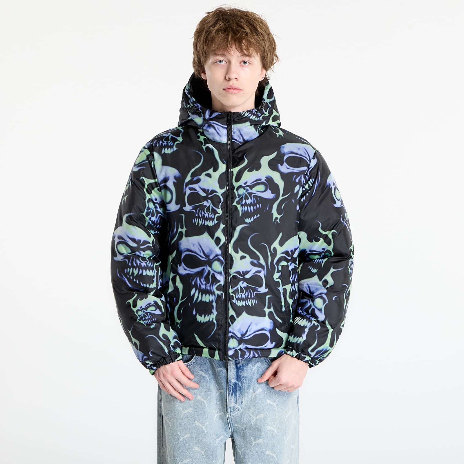 Pánské bundy Wasted Paris M Skull Puffer Black