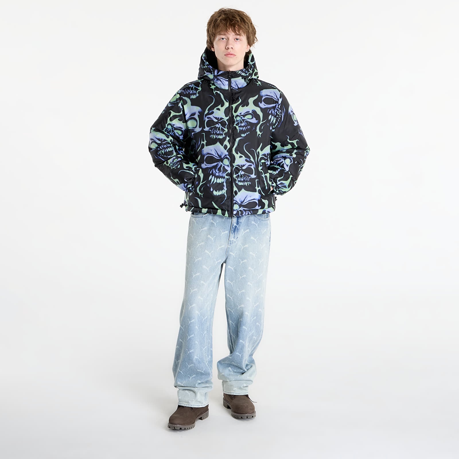 Pánské bundy Wasted Paris M Skull Puffer Black