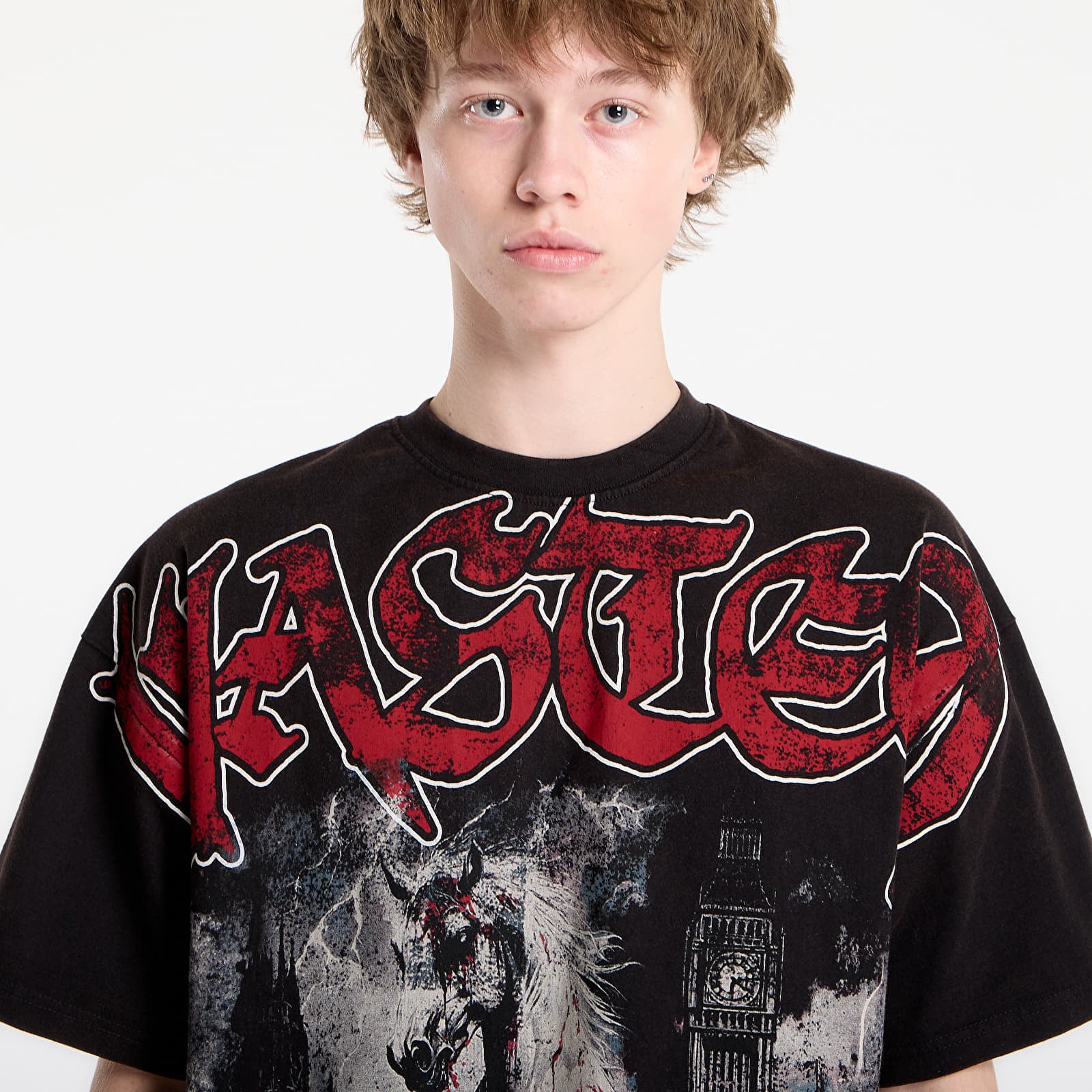 Pánská trička Wasted Paris M Defy Boxy Faded Black