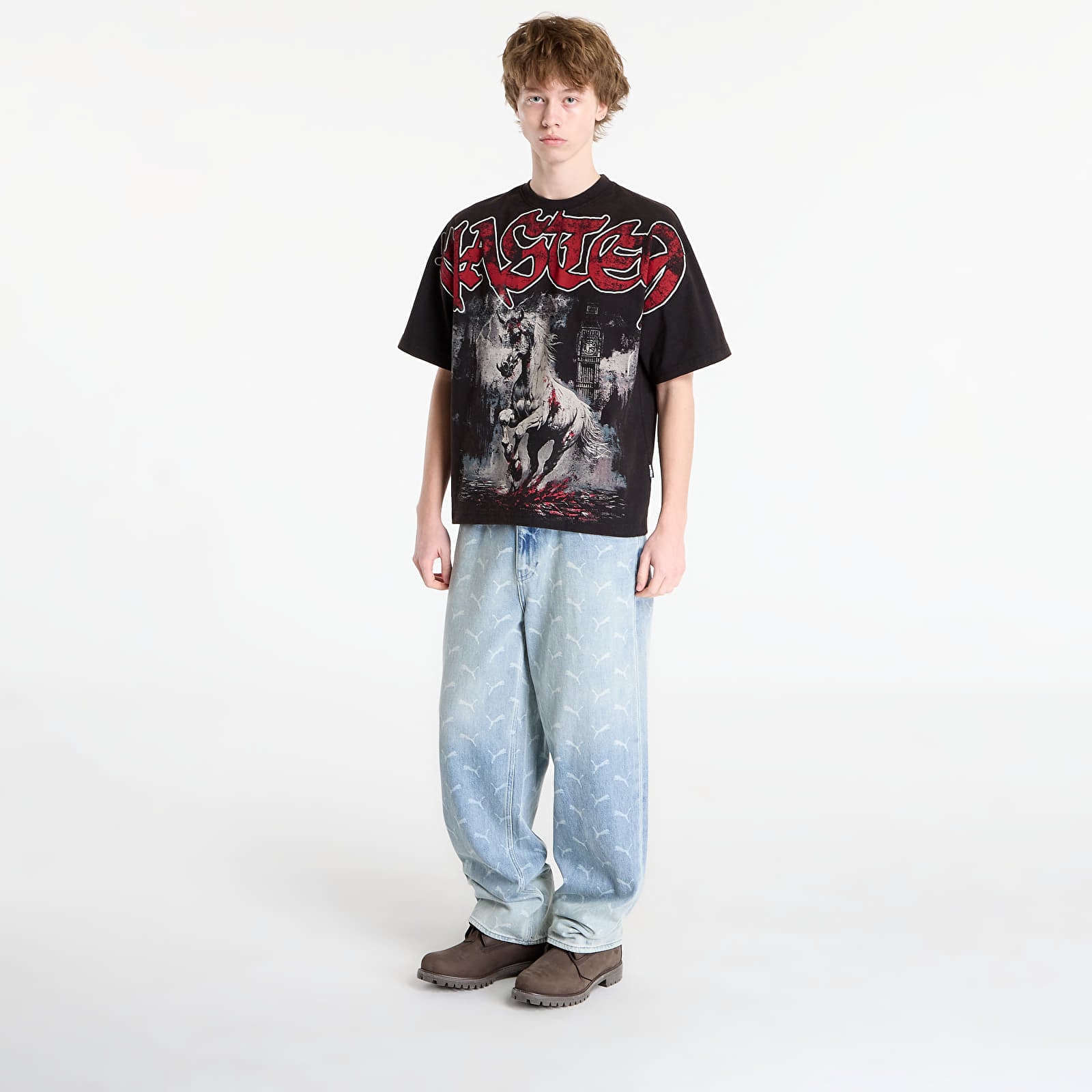 Pánská trička Wasted Paris M Defy Boxy Faded Black