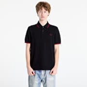 FRED PERRY Twin Tipped Fred Perry Shirt Black/ Burnt Red