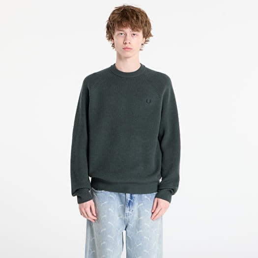 Villapaita FRED PERRY Lambswool Raglan Jumper Court Green