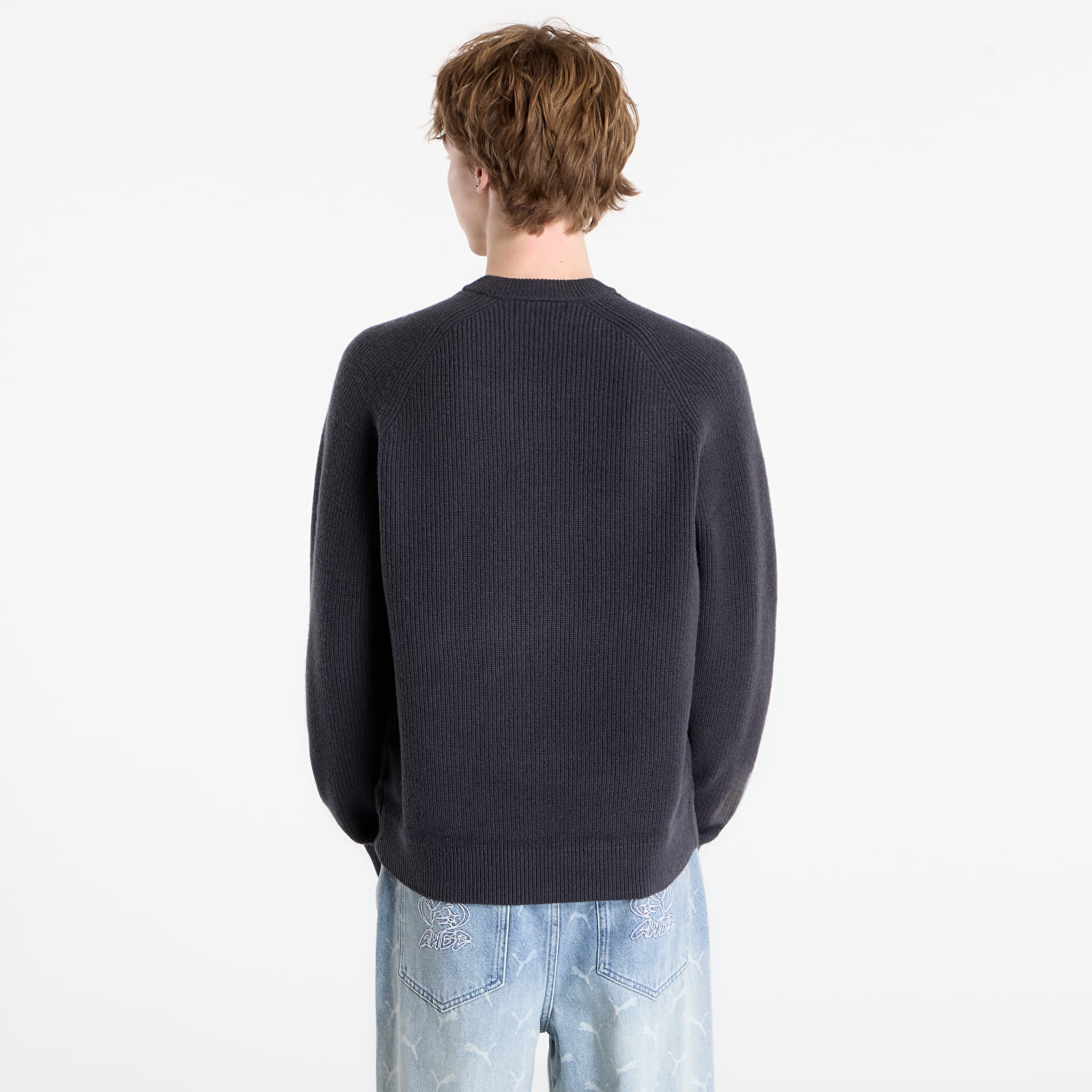 Men's sweaters FRED PERRY Lambswool Raglan Jumper Anchor Grey