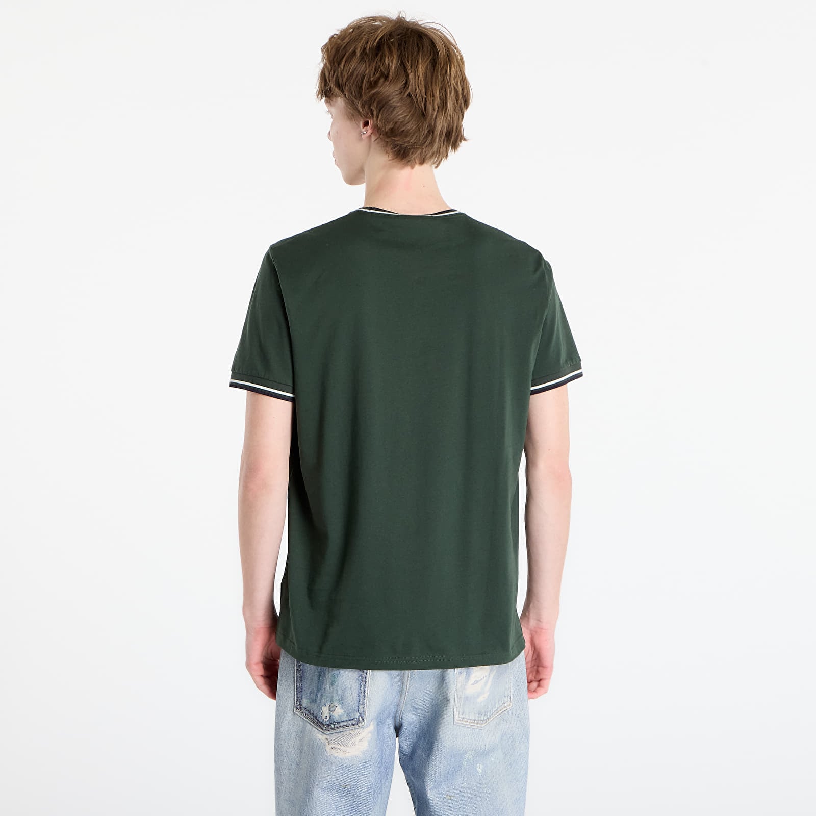 Pánská trička FRED PERRY Twin Tipped T-Shirt Court Green/ Snow White/ Navy