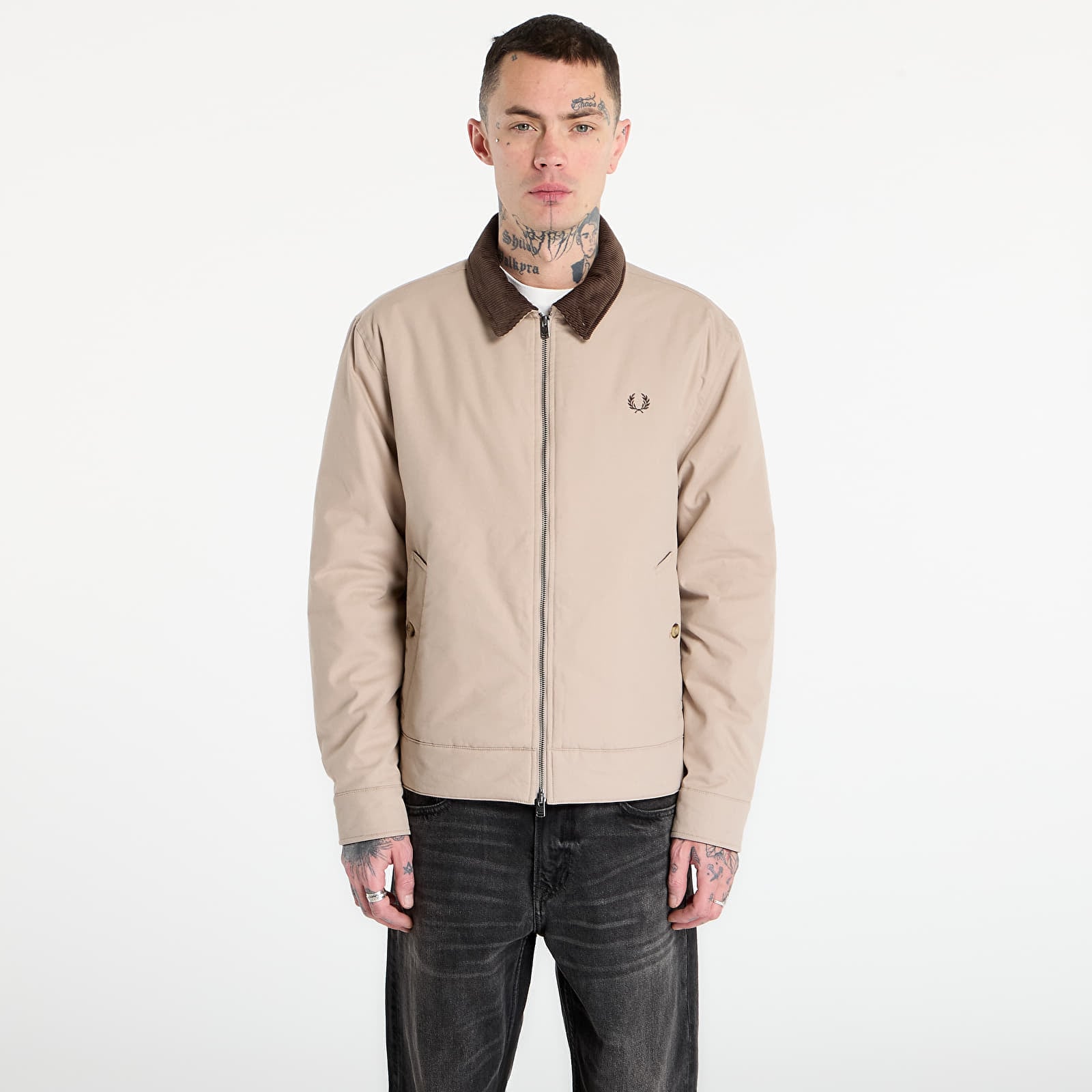 Jachetă FRED PERRY Cotton Caban Jacket Warm Oat M