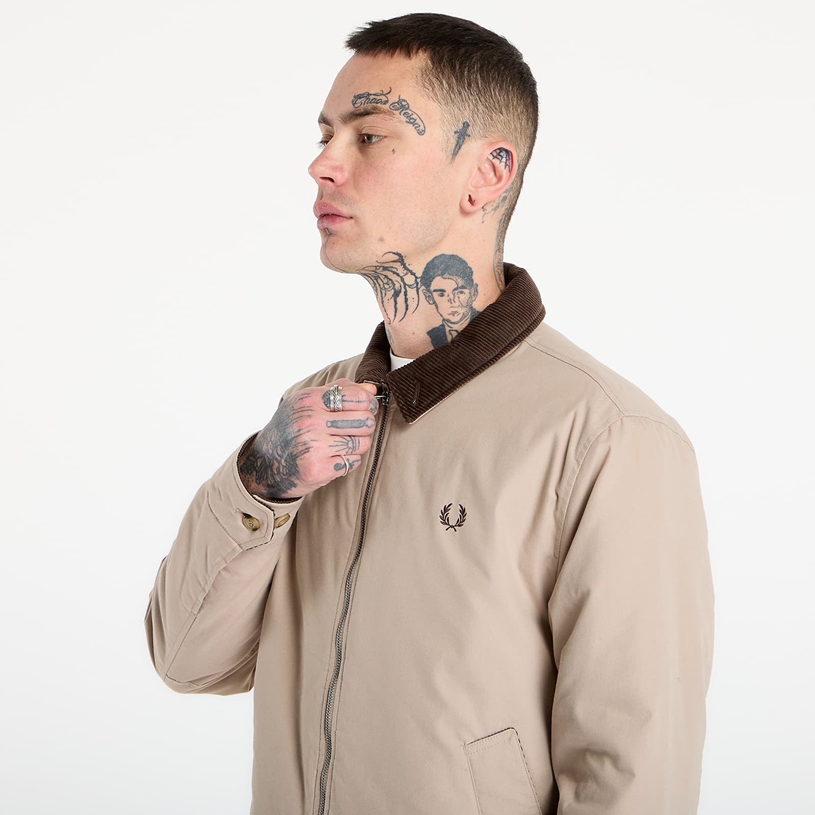 Jakker til mænd FRED PERRY Cotton Caban Jacket Warm Oat