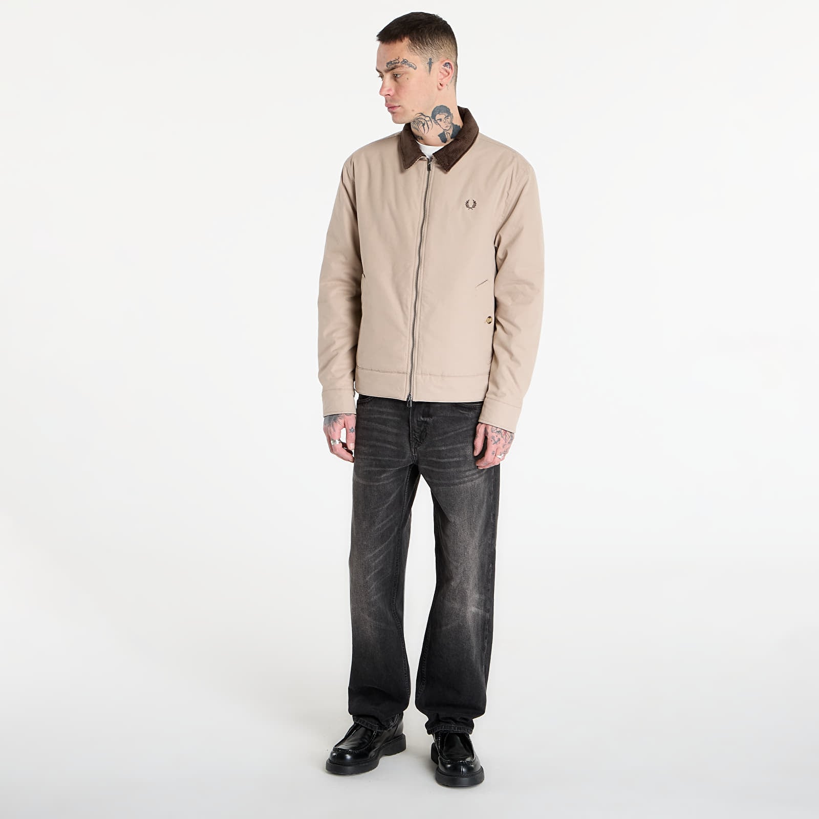 Jakker til mænd FRED PERRY Cotton Caban Jacket Warm Oat