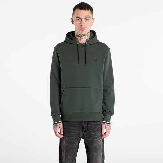 Sweatshirt FRED PERRY Tipped Hooded Sweatshirt Court Green/ Snow White/ Navy
