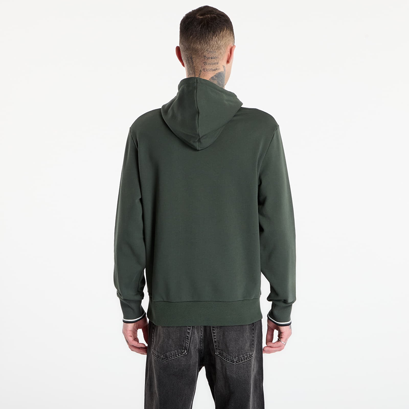 Muške dukserice FRED PERRY Tipped Hooded Sweatshirt Court Green/ Snow White/ Navy