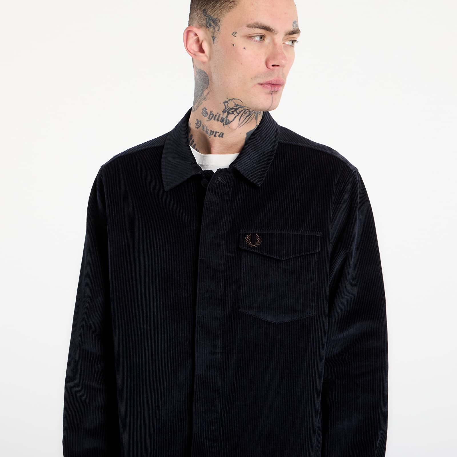 Camicie uomo FRED PERRY Corduroy Overshirt Navy