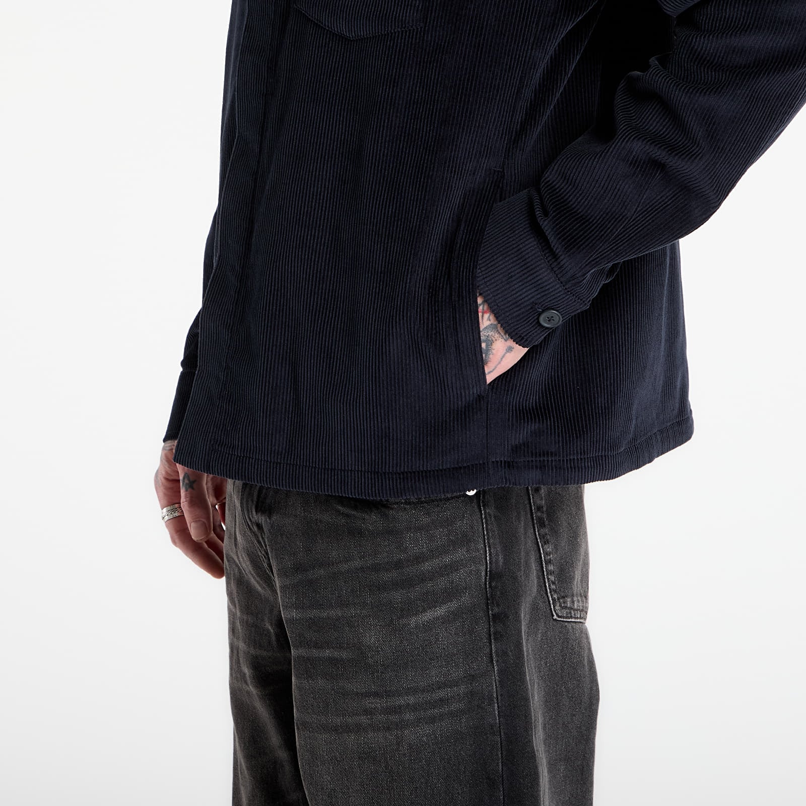 Camicie uomo FRED PERRY Corduroy Overshirt Navy