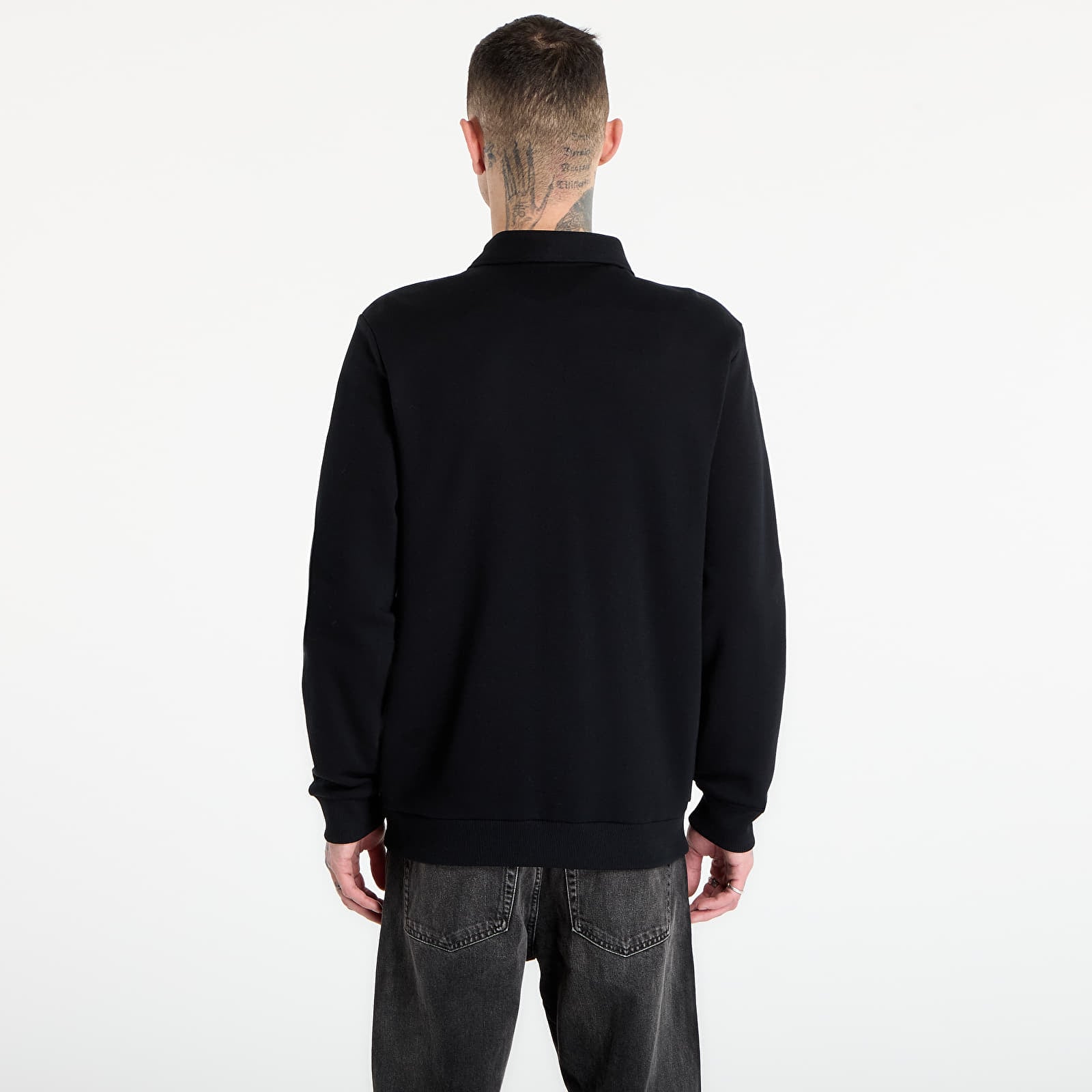 Muške dukserice FRED PERRY Zip Through Collared Sweatshirt Black