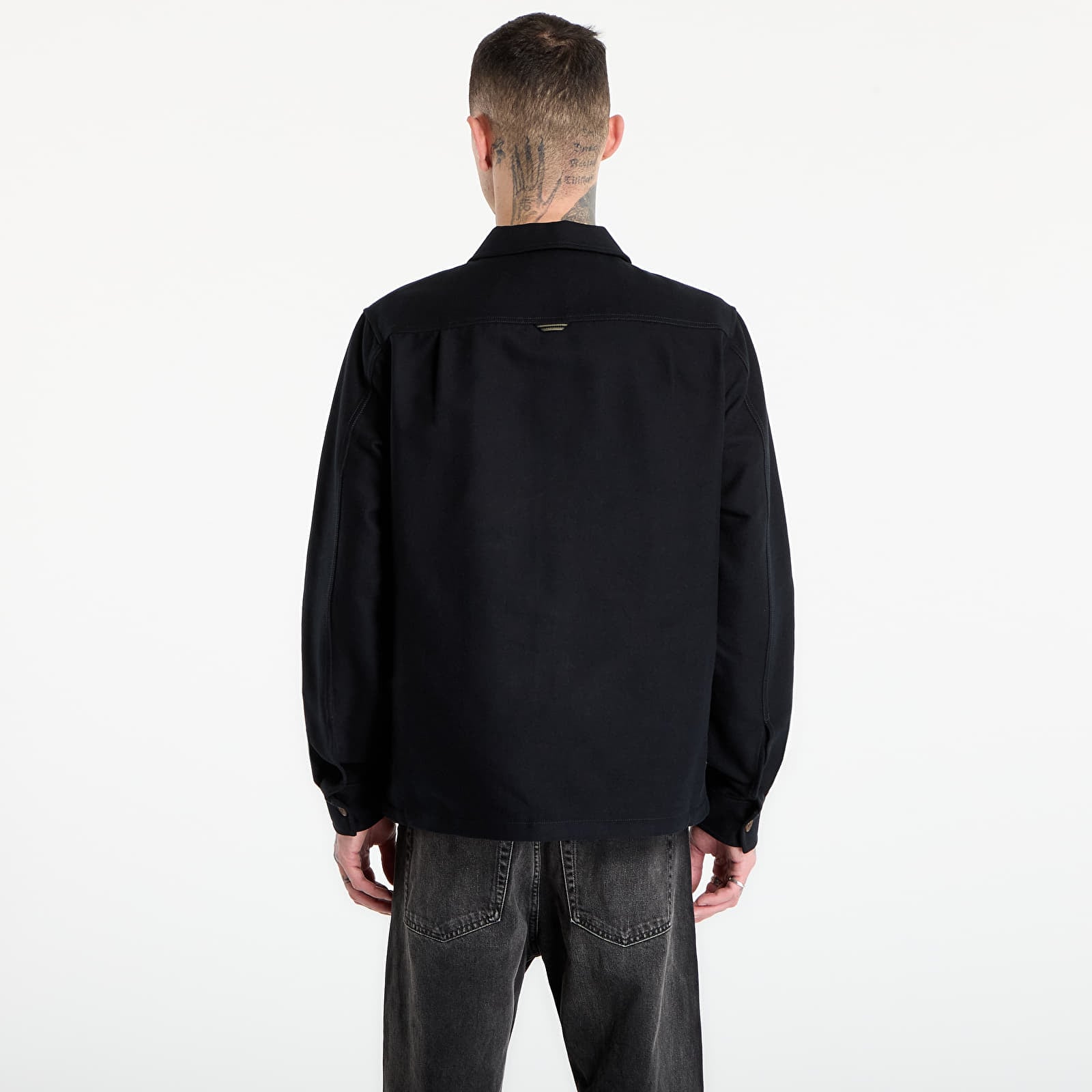 Férfi ingek FRED PERRY Brushed Twill Overshirt Black