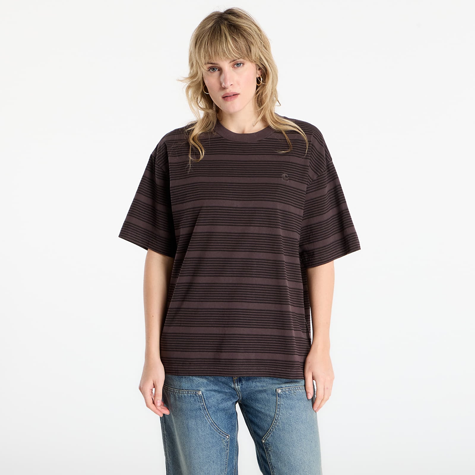 Koszulki Carhartt WIP S/S Hanson T-Shirt UNISEX Hanson Stripe/ Palisander