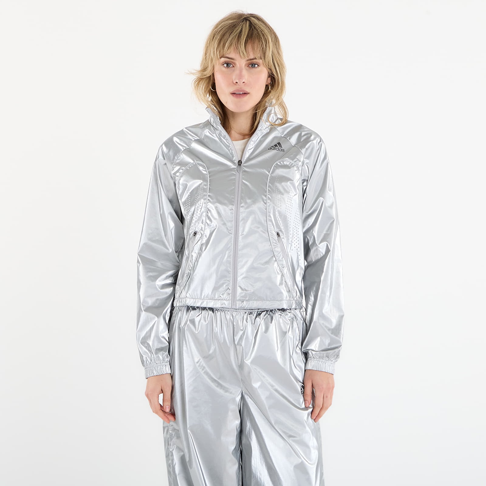 Felpe con cappuccio donna adidas F50 Tracktop Silver Metallic