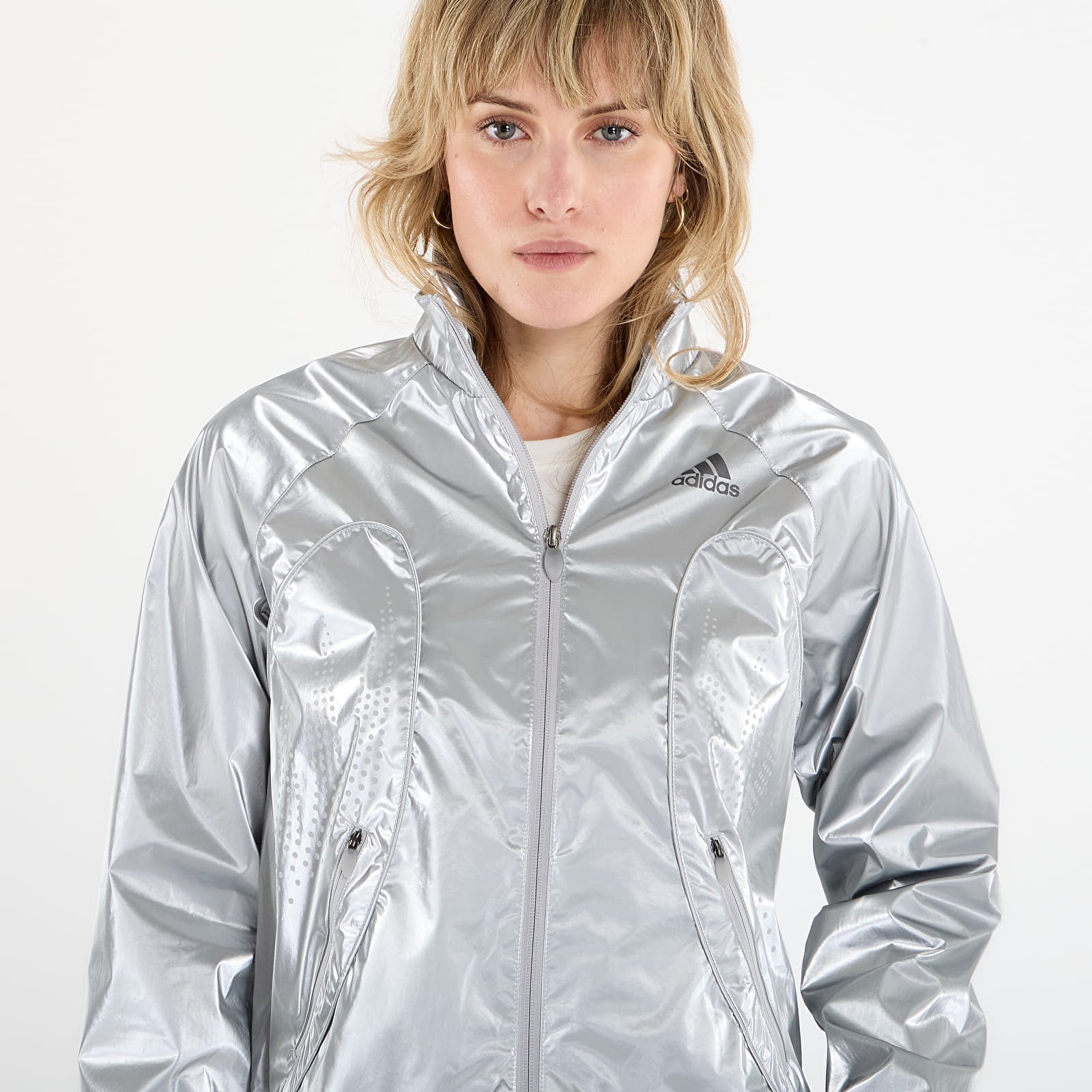 Felpe con cappuccio donna adidas F50 Tracktop Silver Metallic