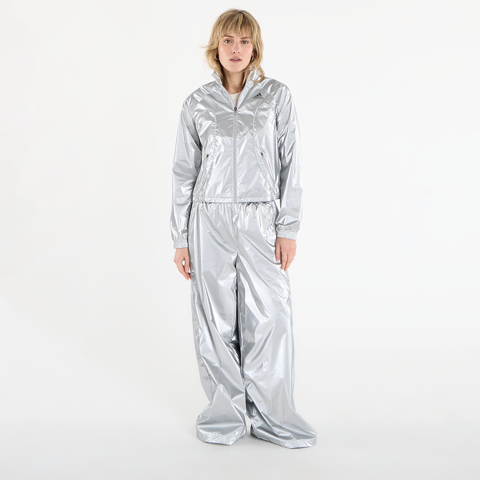 Felpe con cappuccio donna adidas F50 Tracktop Silver Metallic