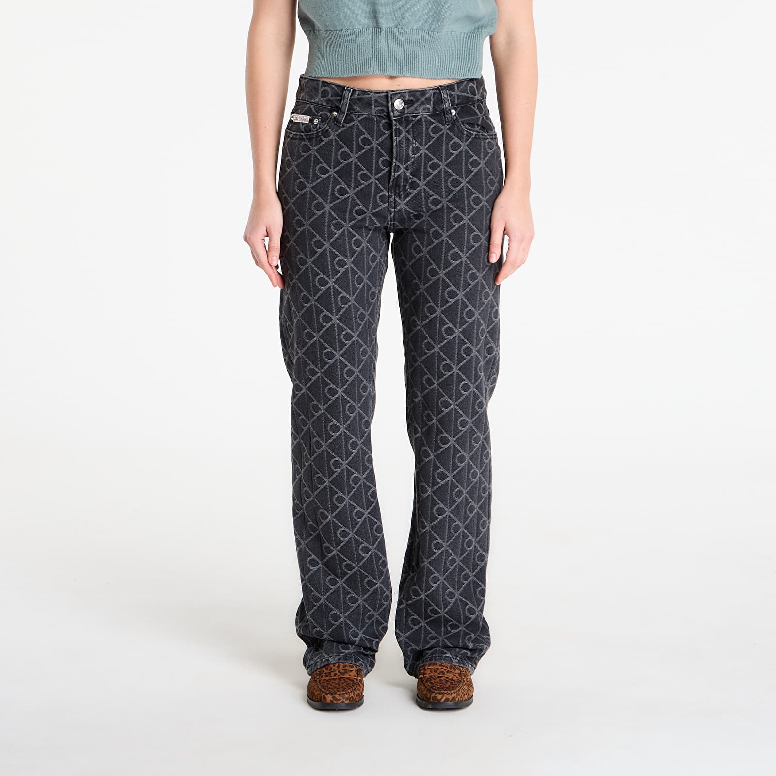 Blugi pentru femei Calvin Klein Jeans Signature 90S Straight Jeans Black