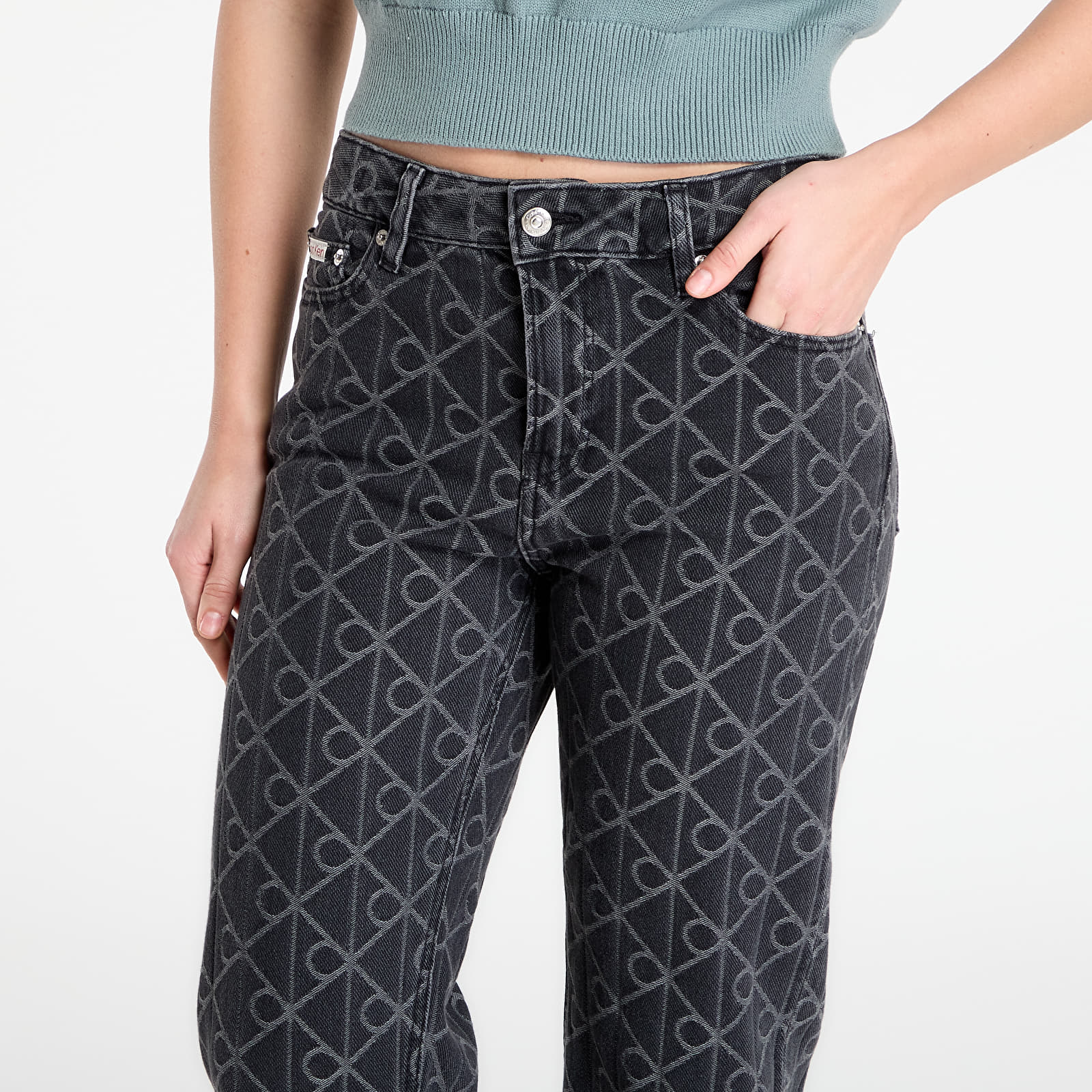 Blugi pentru femei Calvin Klein Jeans Signature 90S Straight Jeans Black