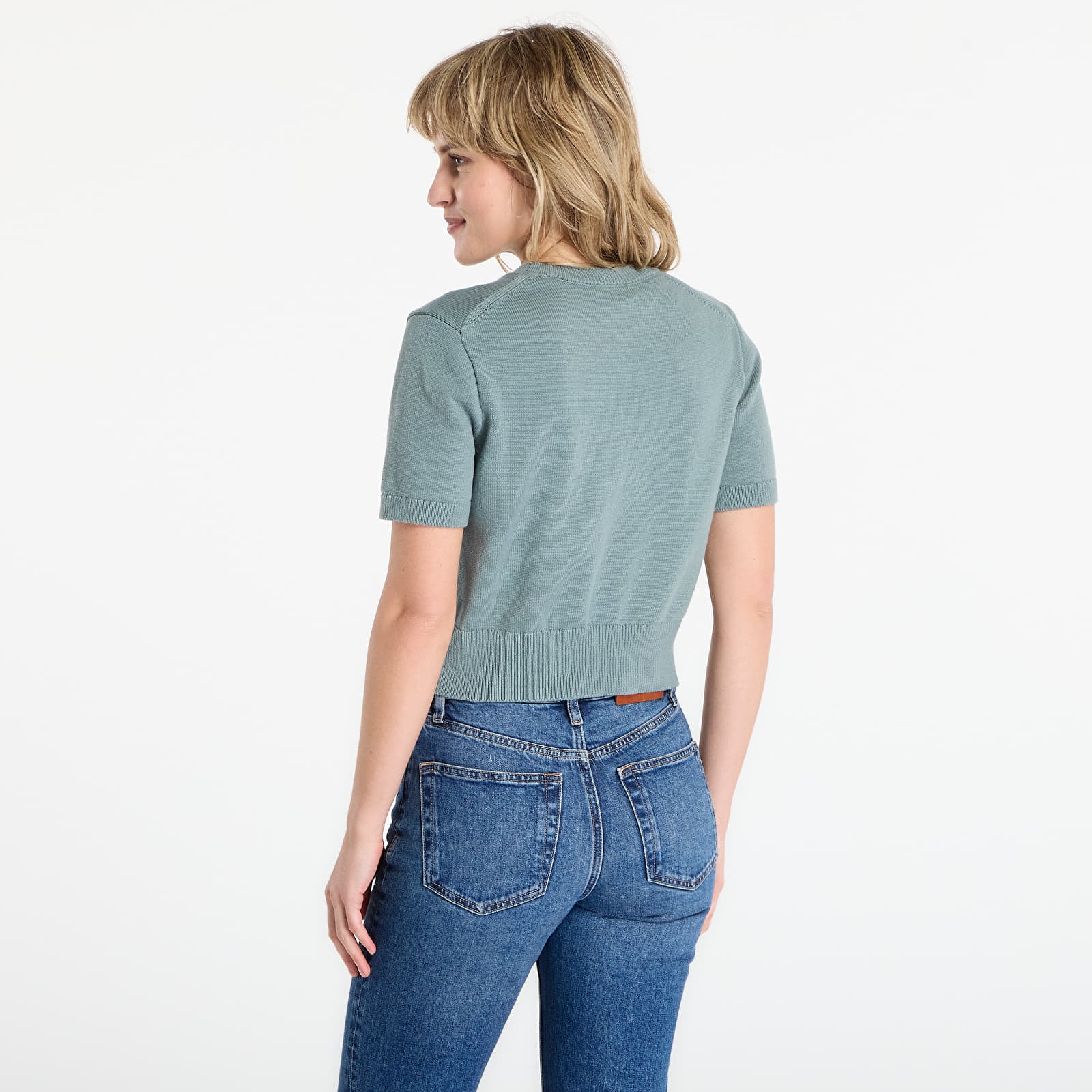 Dámské svetry Calvin Klein Jeans Chunky Cotton Graphic Sweater Grey