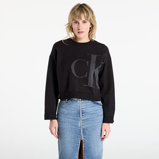 Genser Calvin Klein Jeans Long Sleeve Smooth Sweater Black