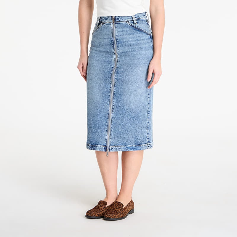 Sukňa Calvin Klein Jeans Denim Zip Front Skirt Blue