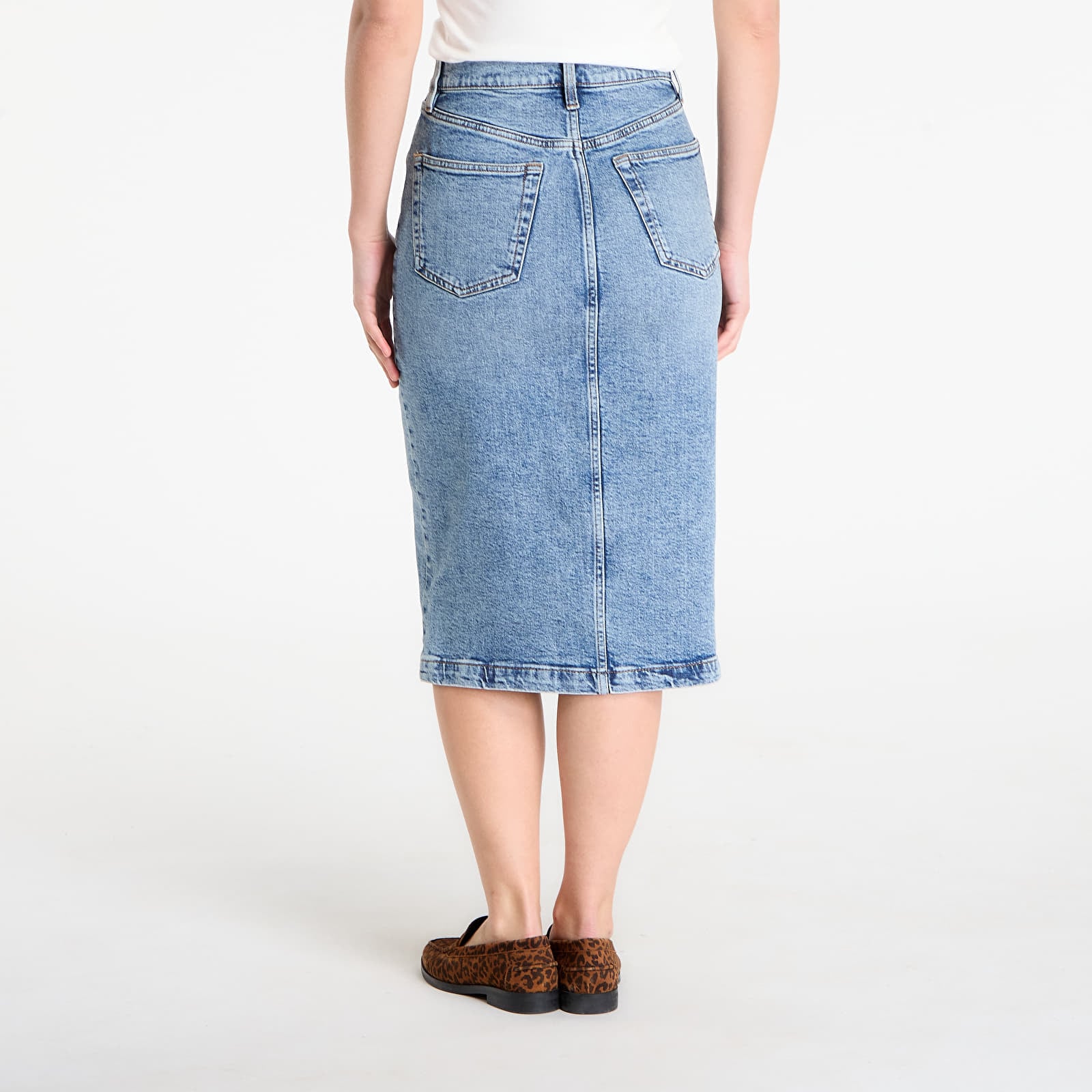 Ženske suknje Calvin Klein Jeans Denim Zip Front Skirt Blue