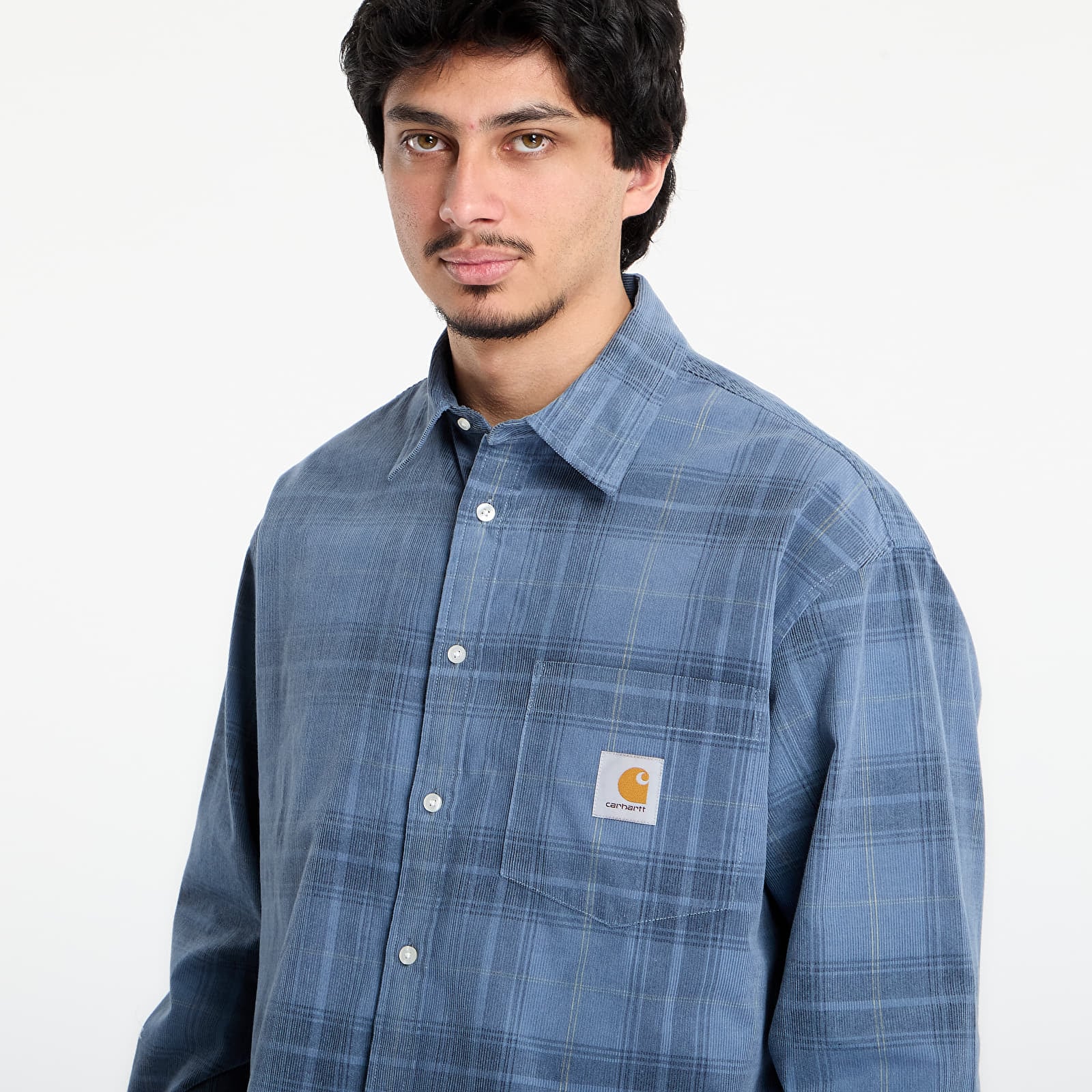 Men's shirts Carhartt WIP L/S Wilber Shirt UNISEX Wilber Check/ Velvet Blue